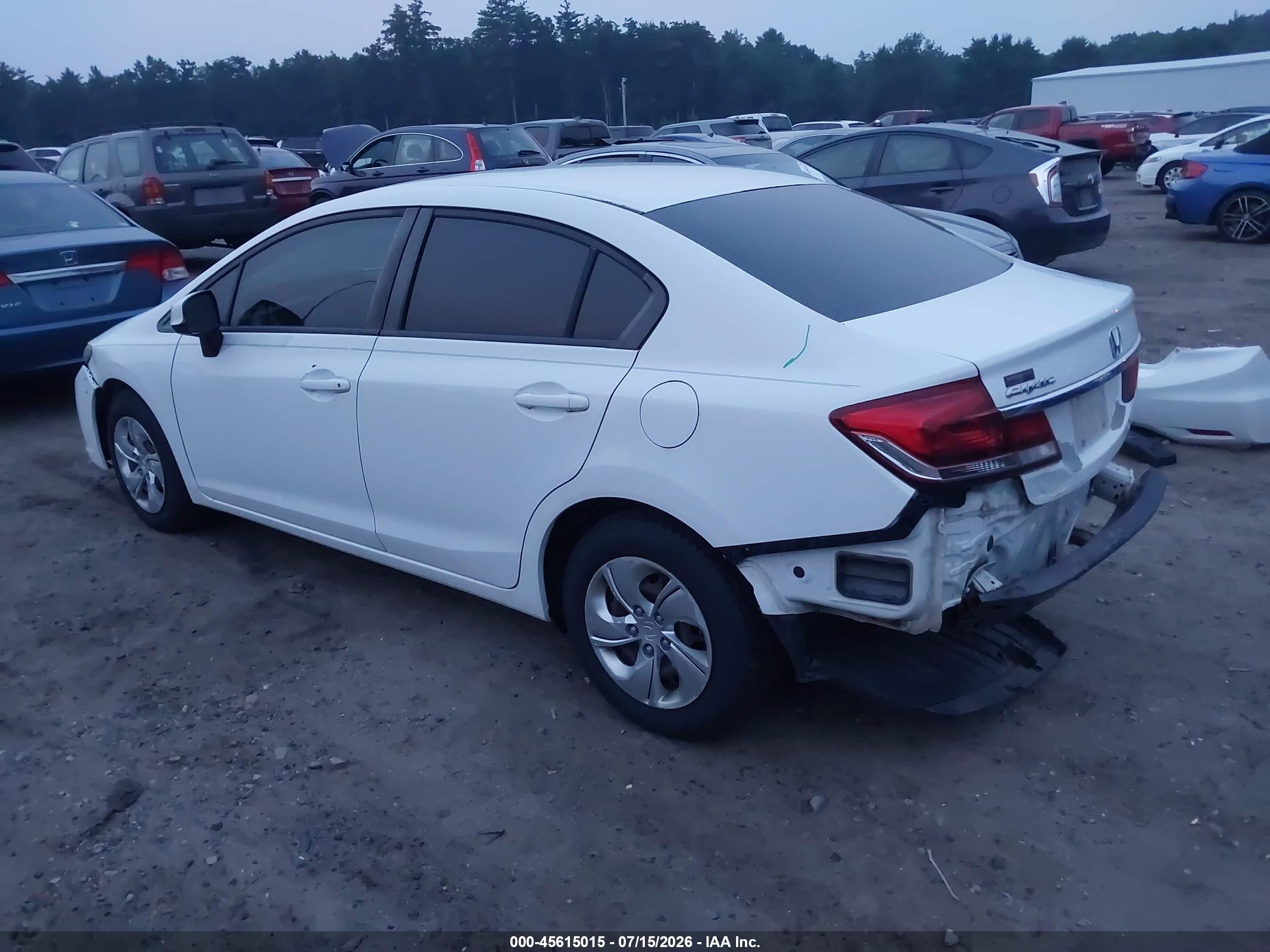 2013 Honda Civic Lx White vin: 2HGFB2F51DH596290