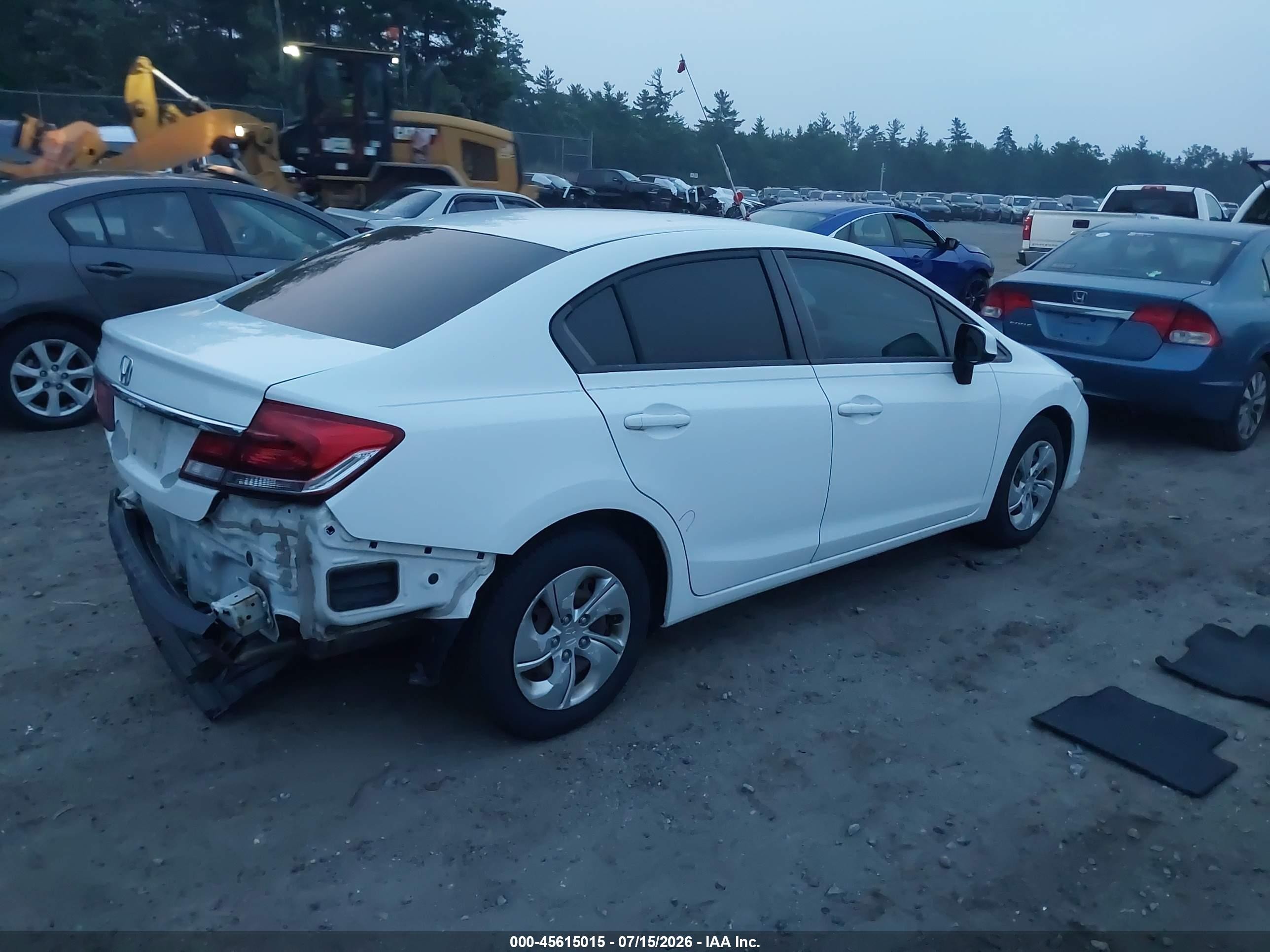 2013 Honda Civic Lx White vin: 2HGFB2F51DH596290