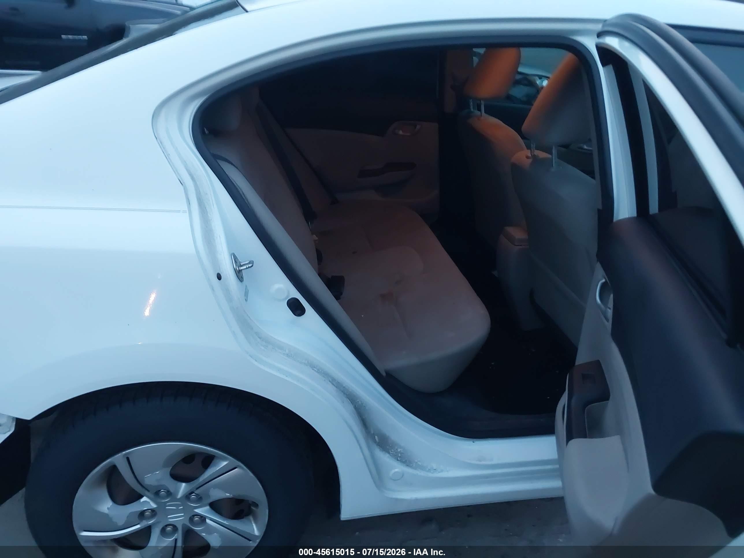 2013 Honda Civic Lx White vin: 2HGFB2F51DH596290