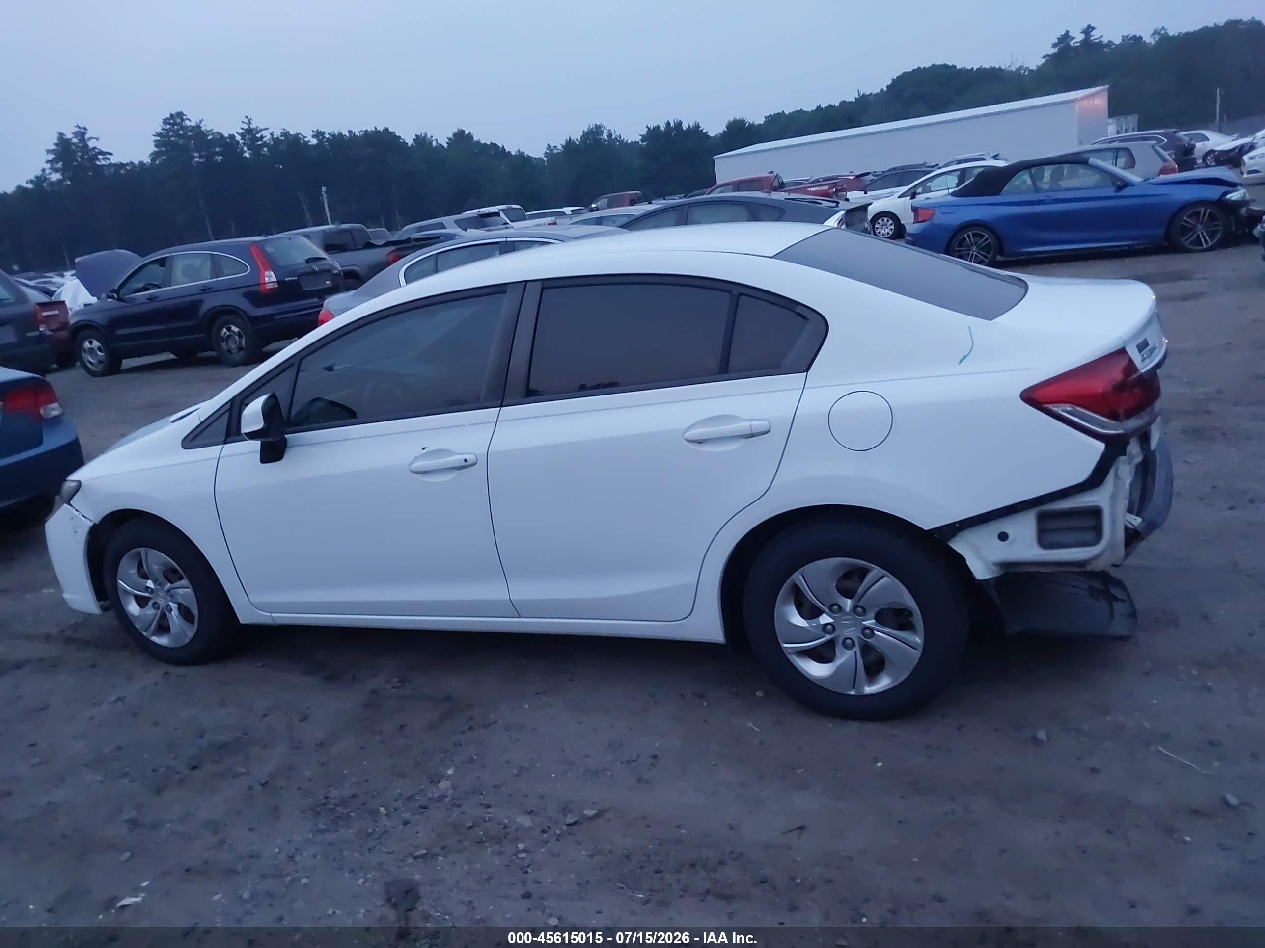 2013 Honda Civic Lx White vin: 2HGFB2F51DH596290