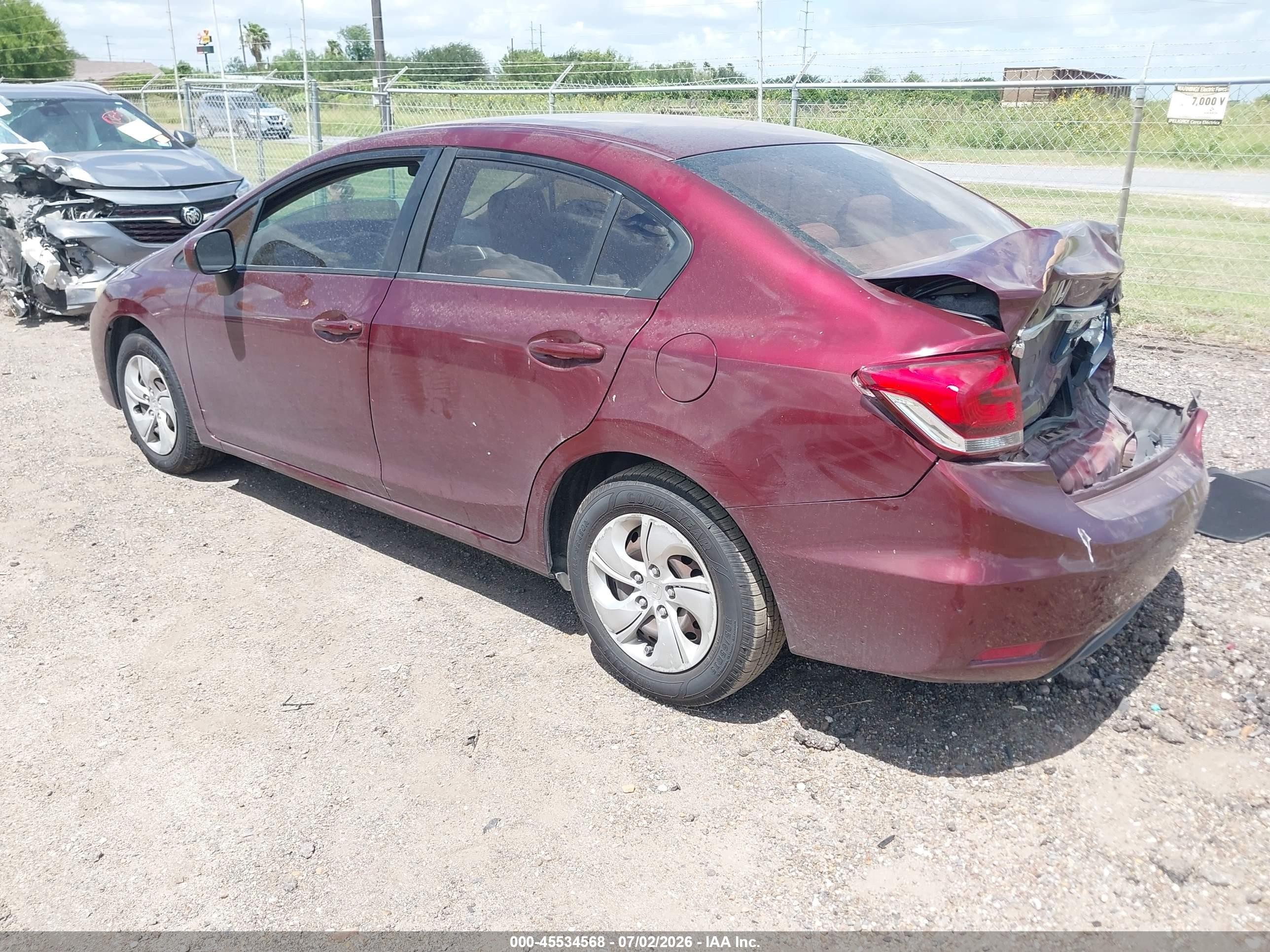 2014 Honda Civic Lx Maroon vin: 2HGFB2F51EH503107