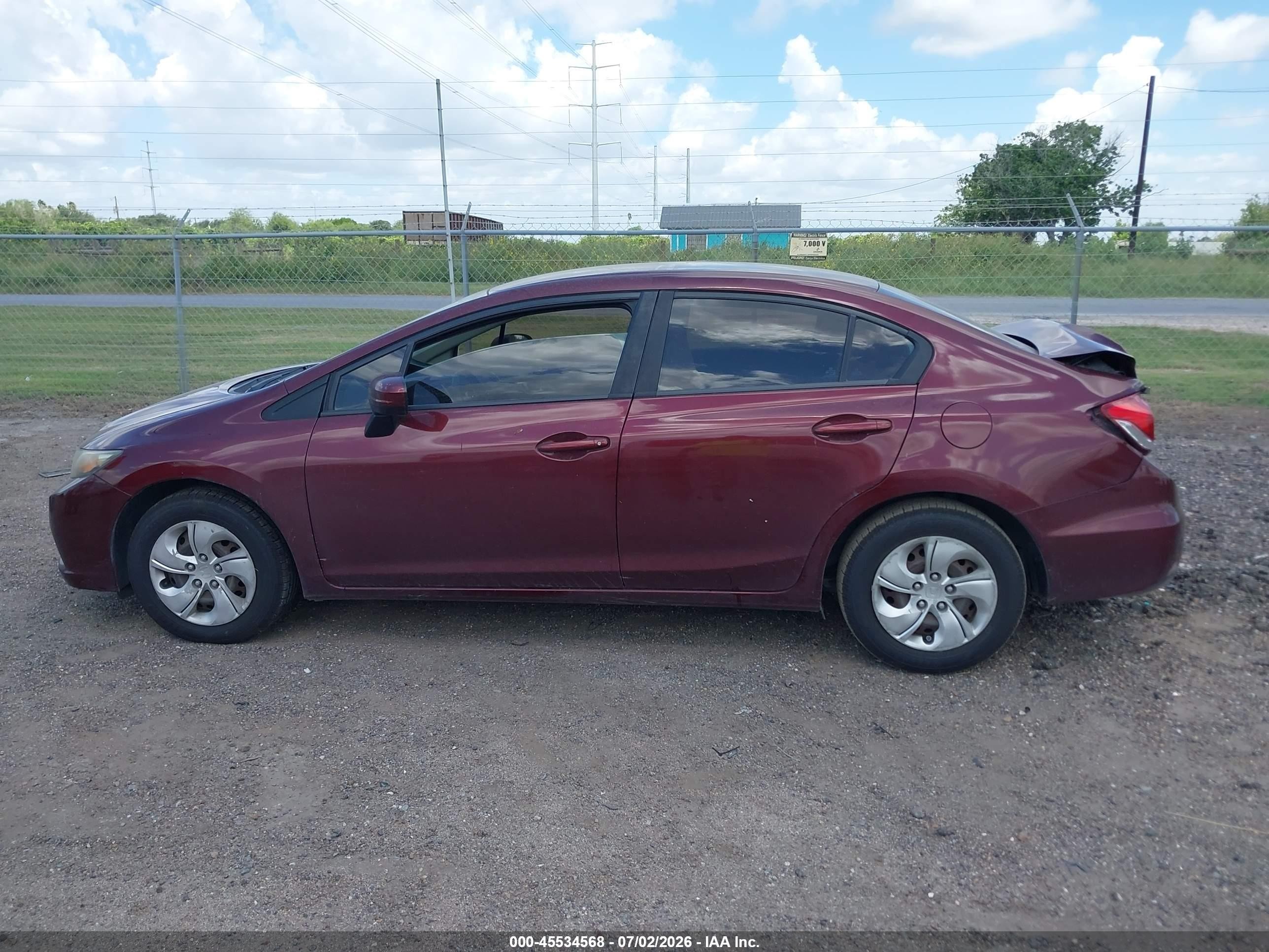 2014 Honda Civic Lx Maroon vin: 2HGFB2F51EH503107