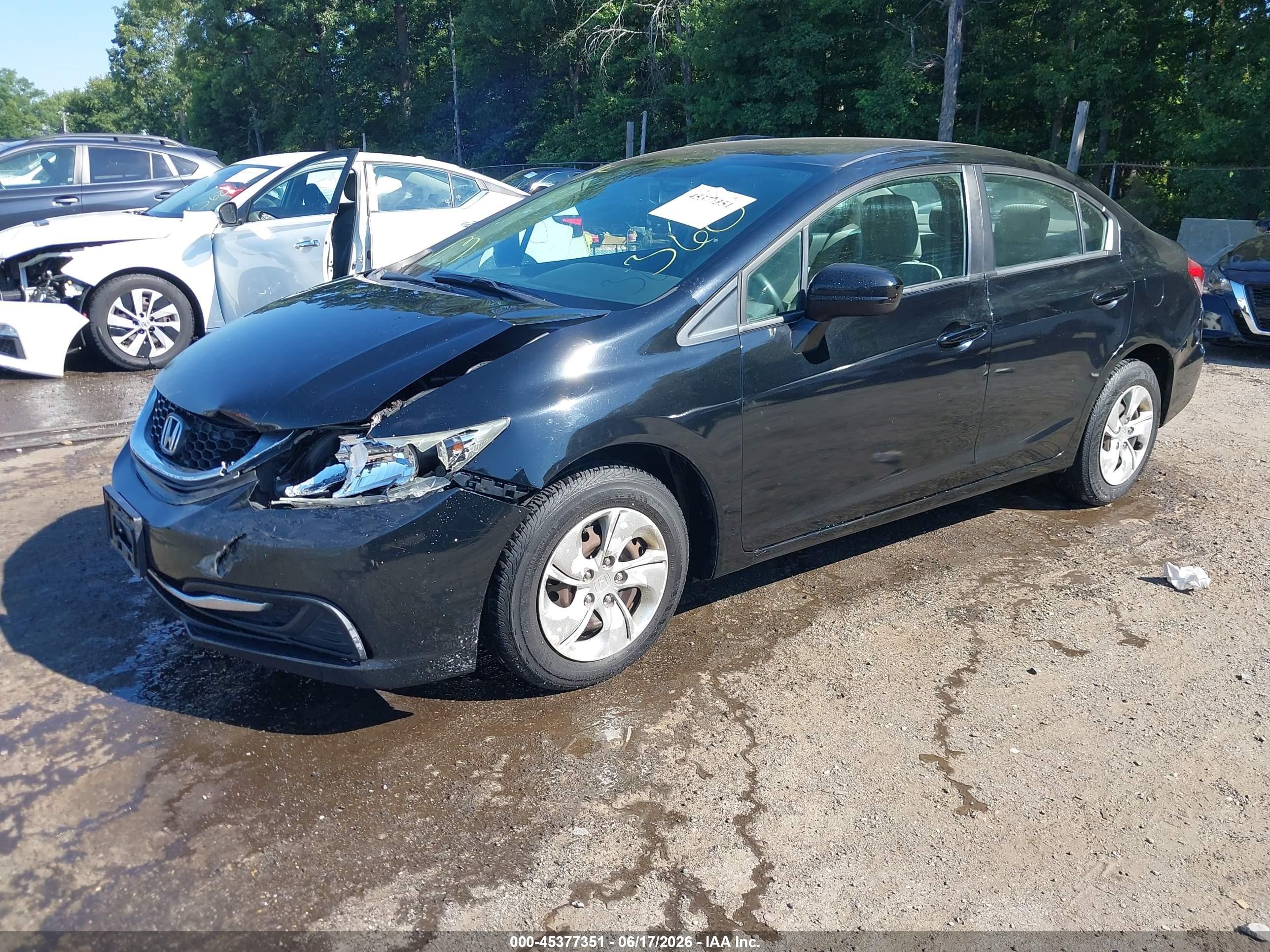 2014 Honda Civic Lx Black vin: 2HGFB2F51EH509375