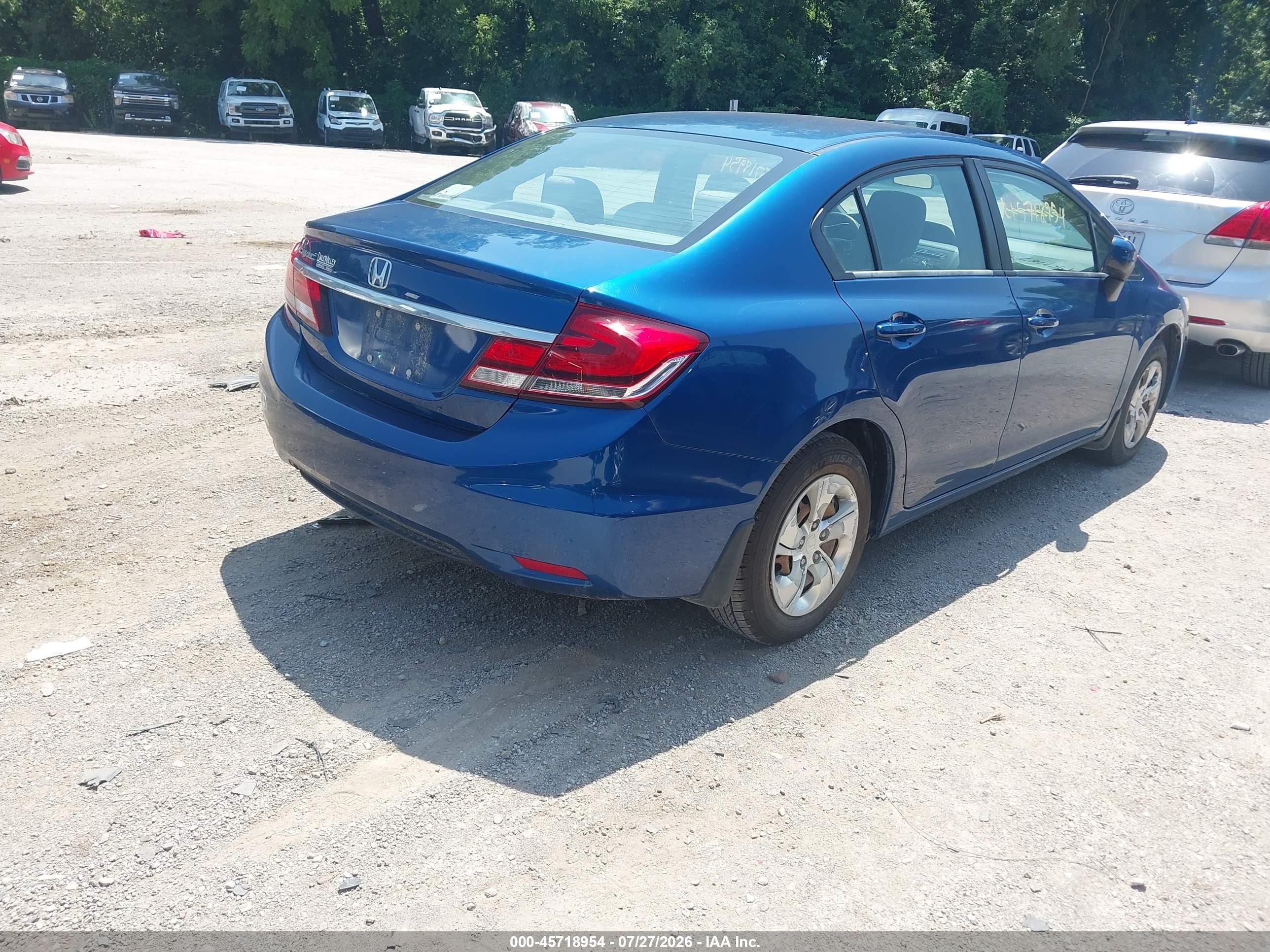 2014 Honda Civic Lx Blue vin: 2HGFB2F51EH513443
