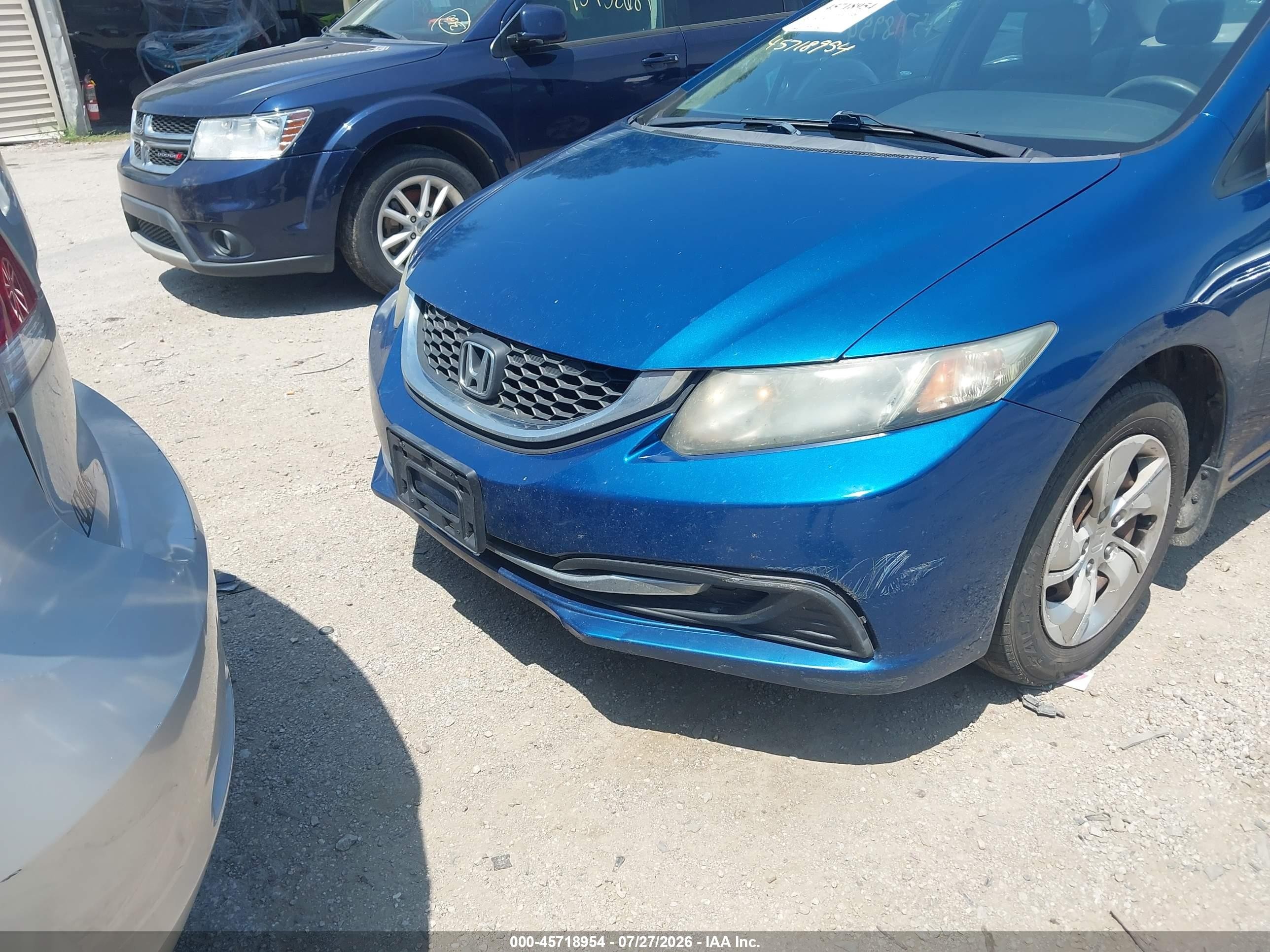 2014 Honda Civic Lx Blue vin: 2HGFB2F51EH513443
