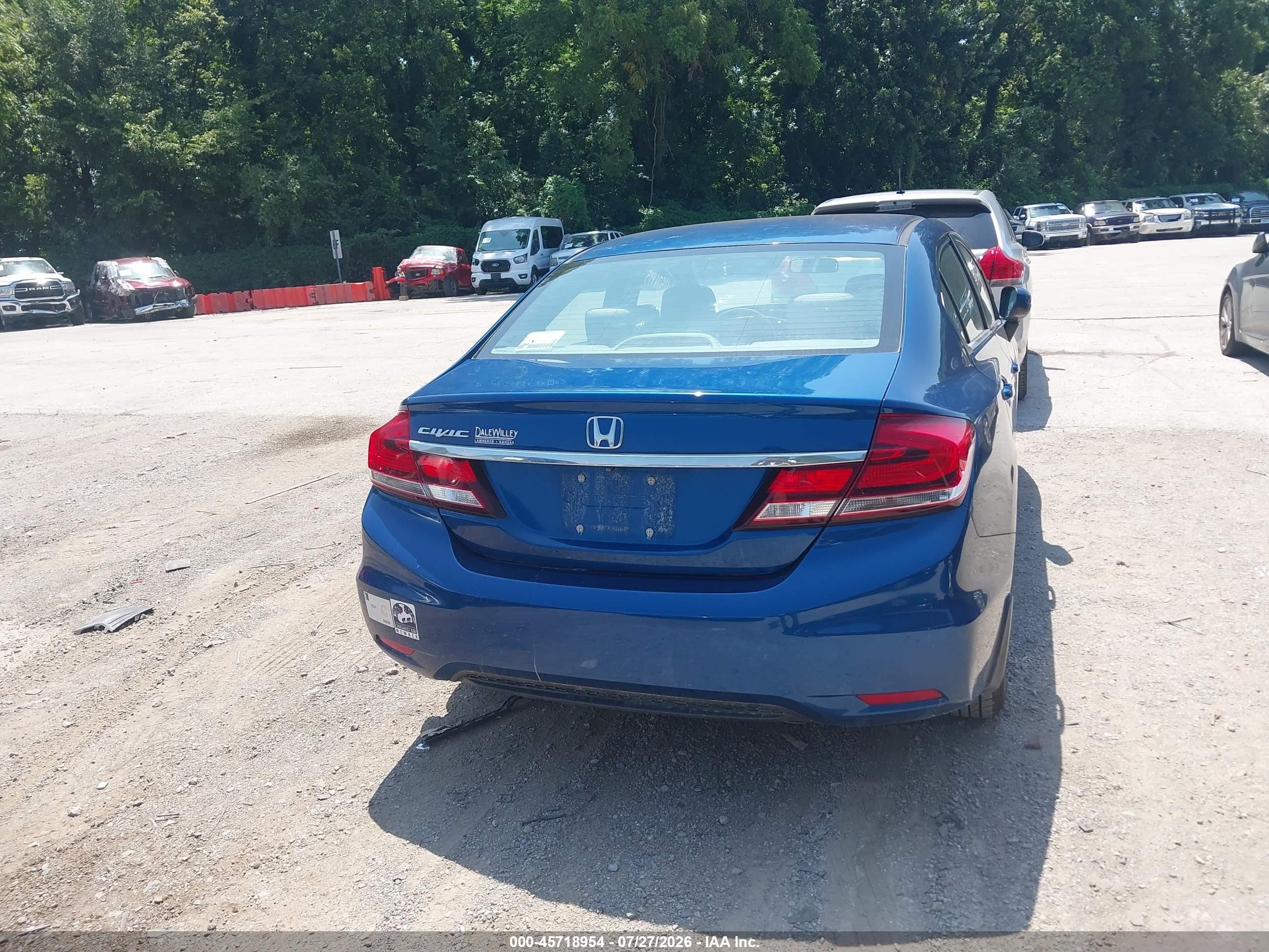 2014 Honda Civic Lx Blue vin: 2HGFB2F51EH513443