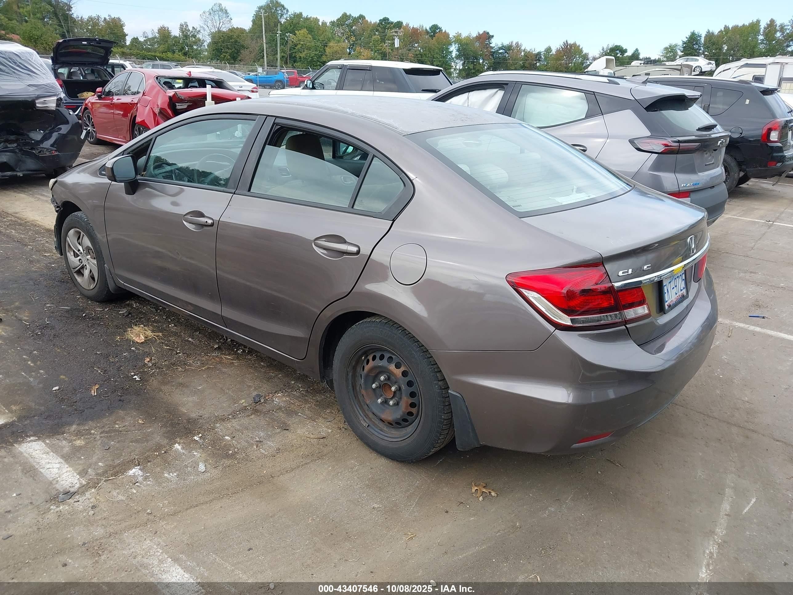 2014 Honda Civic Lx Коричневый vin: 2HGFB2F51EH515628