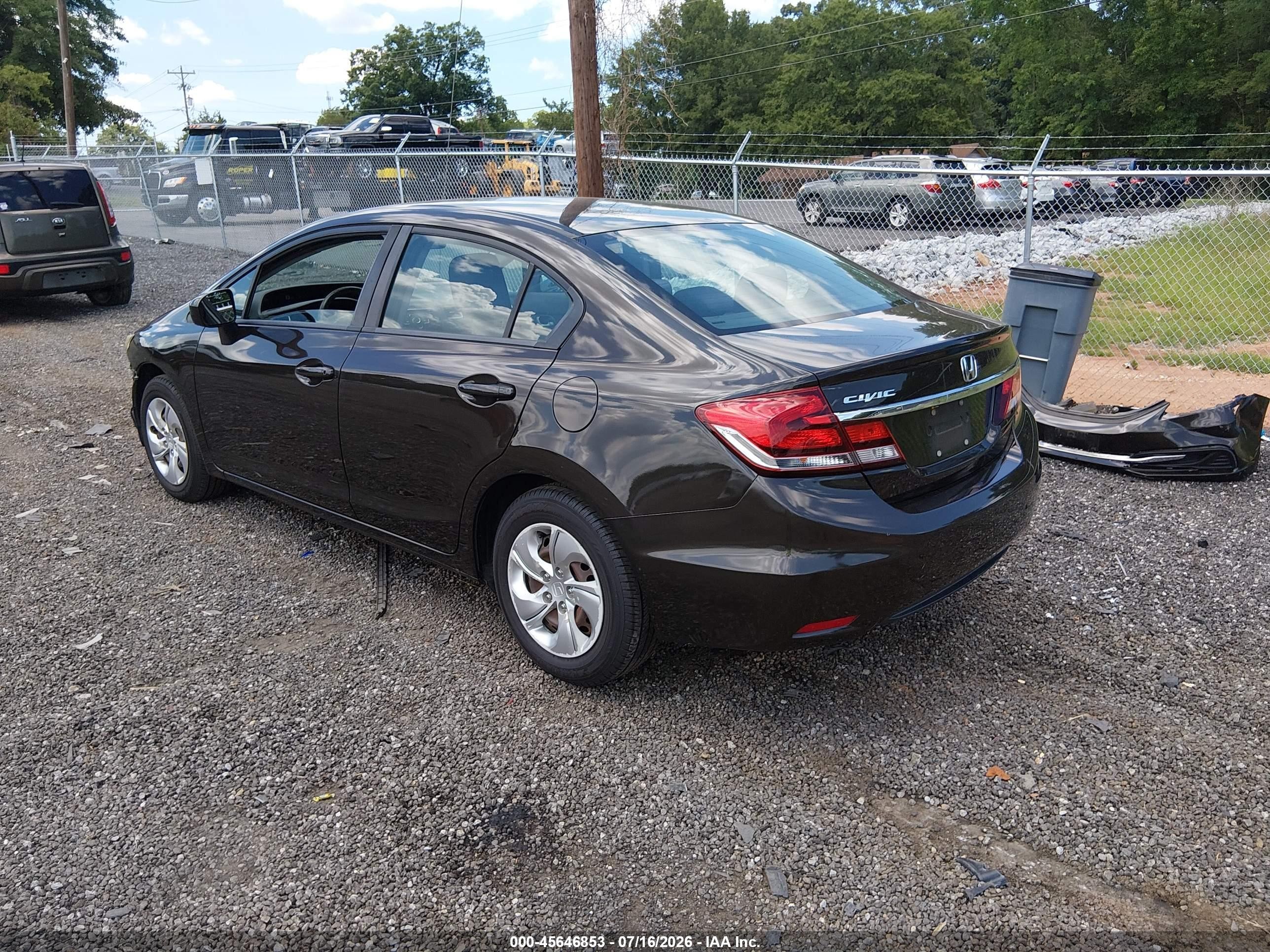 2014 Honda Civic Lx Brown vin: 2HGFB2F51EH519372