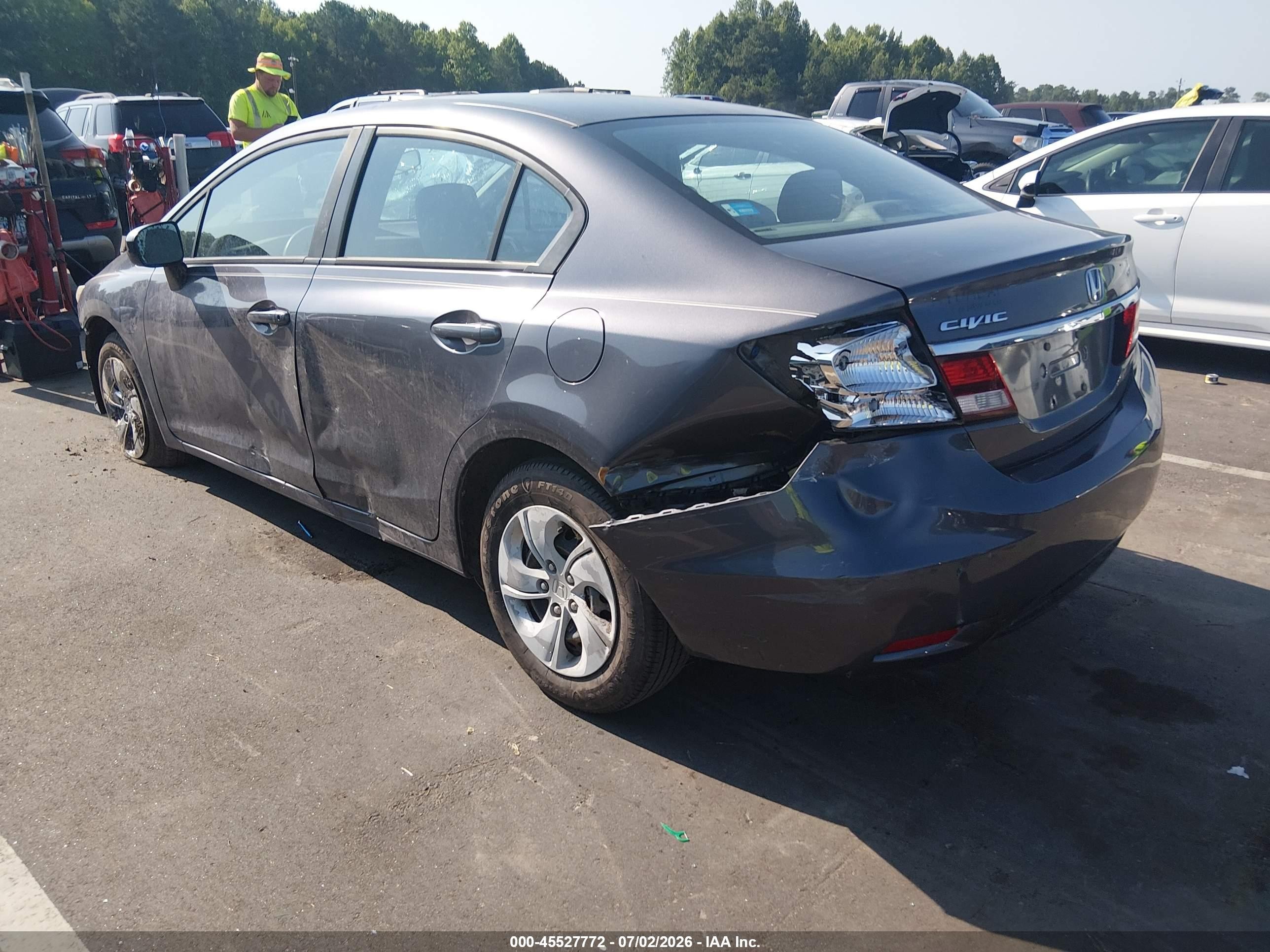 2014 Honda Civic Lx Gray vin: 2HGFB2F51EH528024