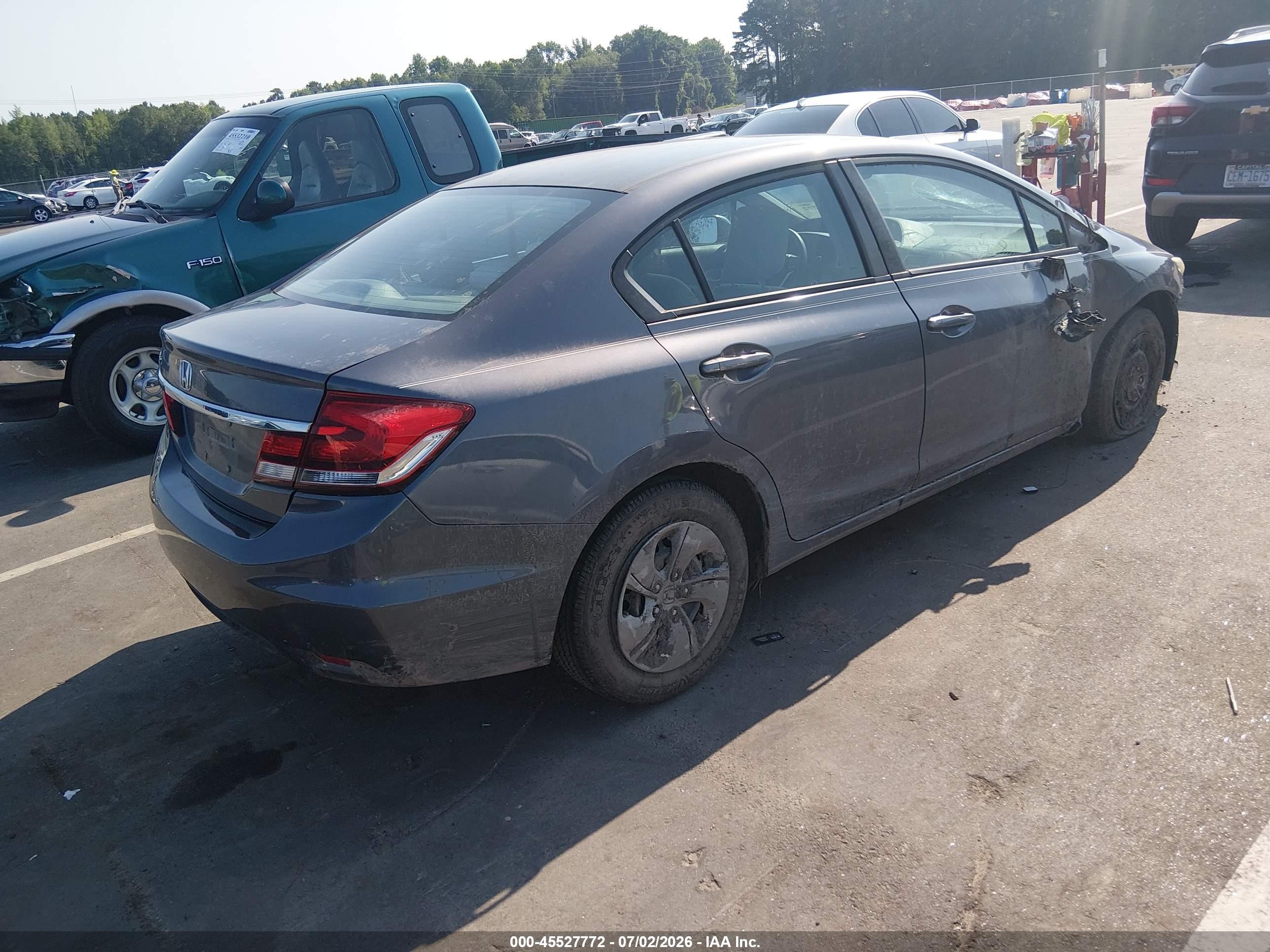 2014 Honda Civic Lx Gray vin: 2HGFB2F51EH528024