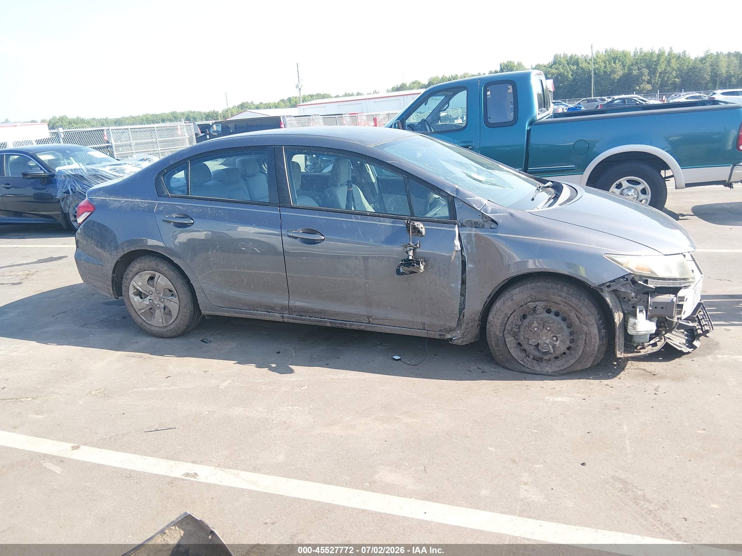 2014 Honda Civic Lx Gray vin: 2HGFB2F51EH528024