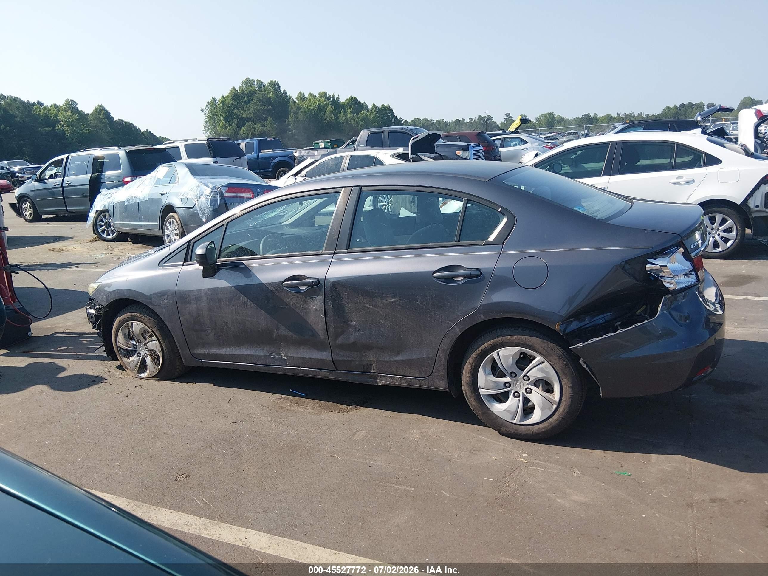 2014 Honda Civic Lx Gray vin: 2HGFB2F51EH528024