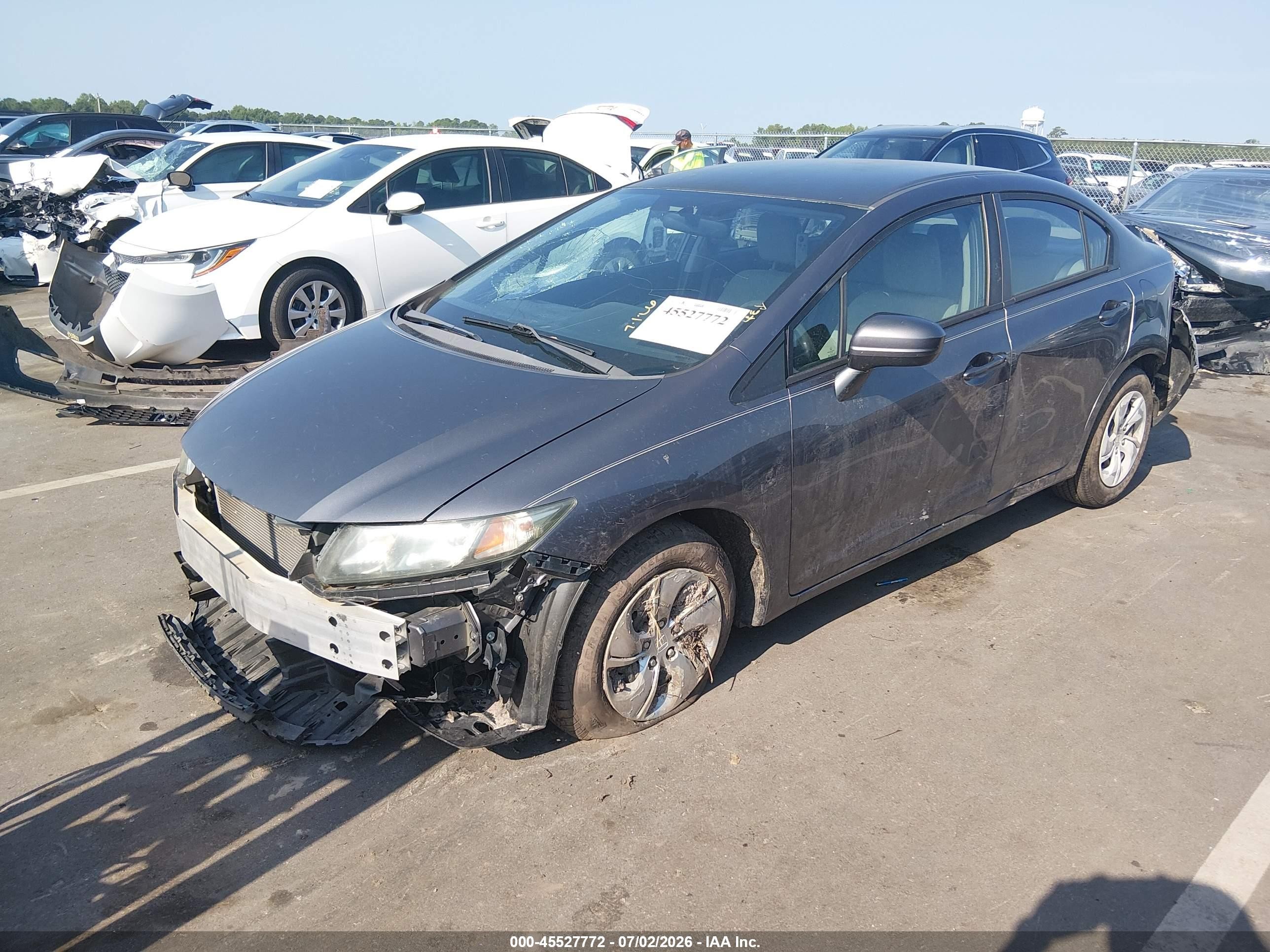 2014 Honda Civic Lx Gray vin: 2HGFB2F51EH528024