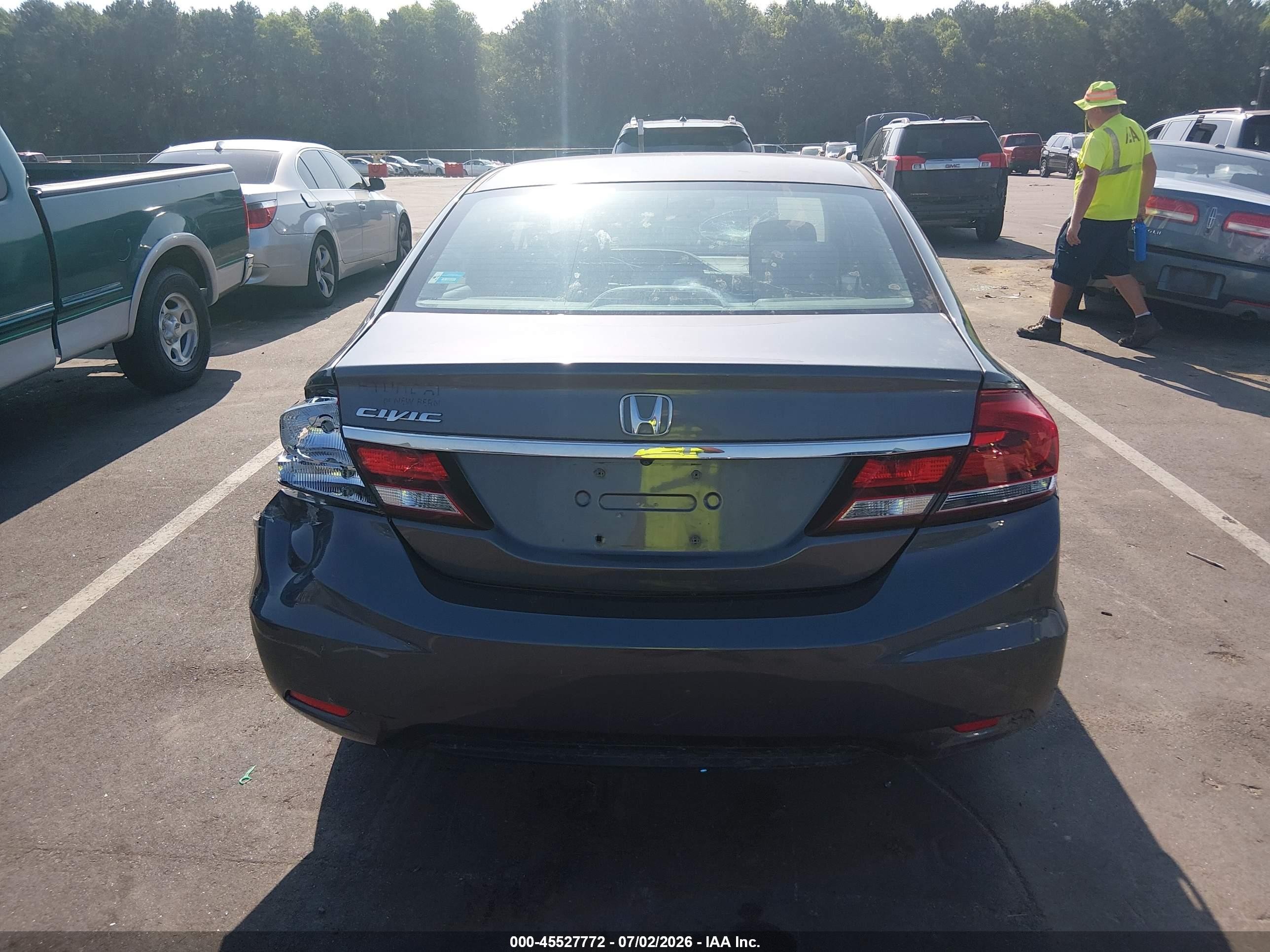2014 Honda Civic Lx Gray vin: 2HGFB2F51EH528024