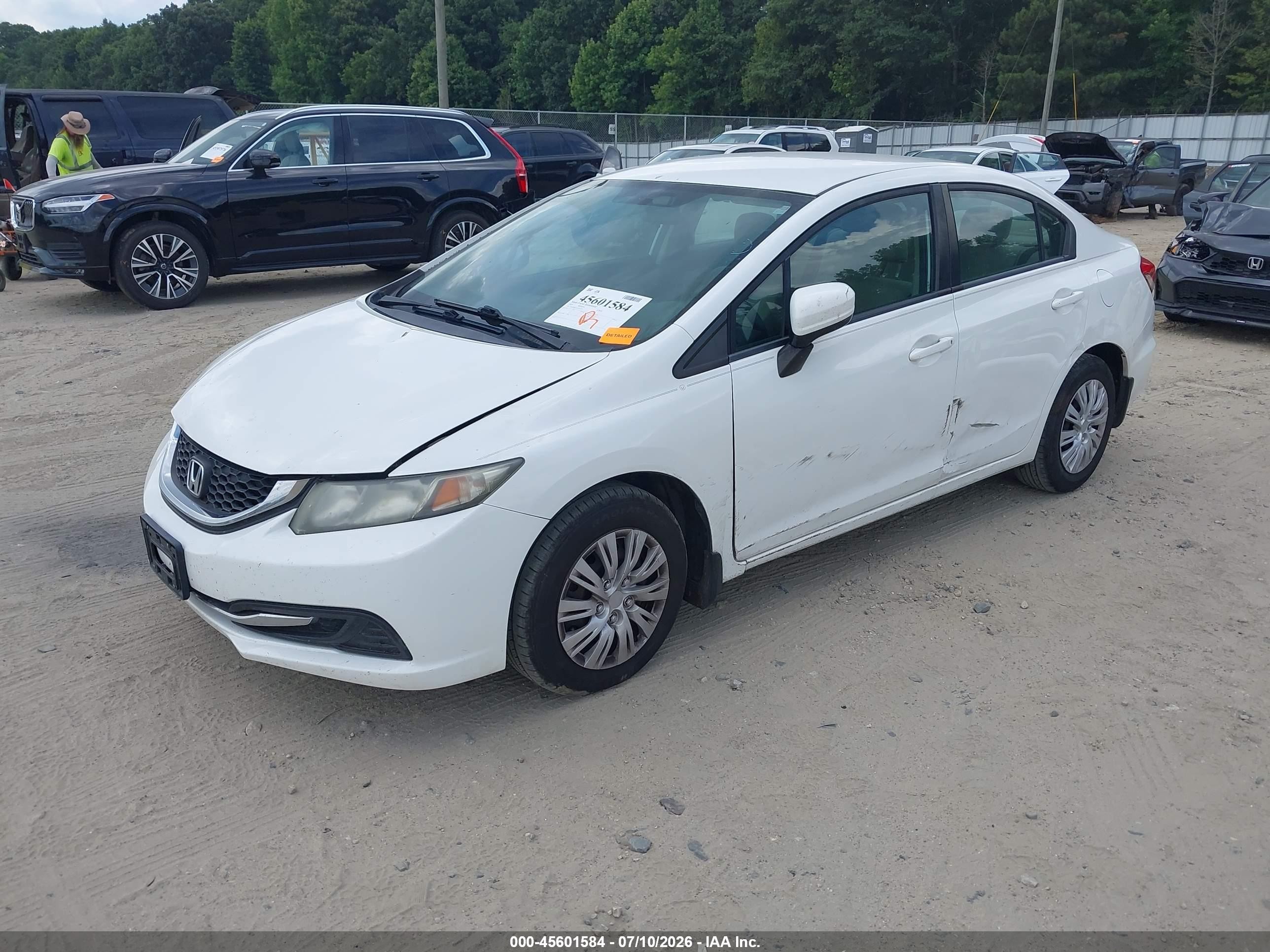 2014 Honda Civic Lx Белый vin: 2HGFB2F51EH530310