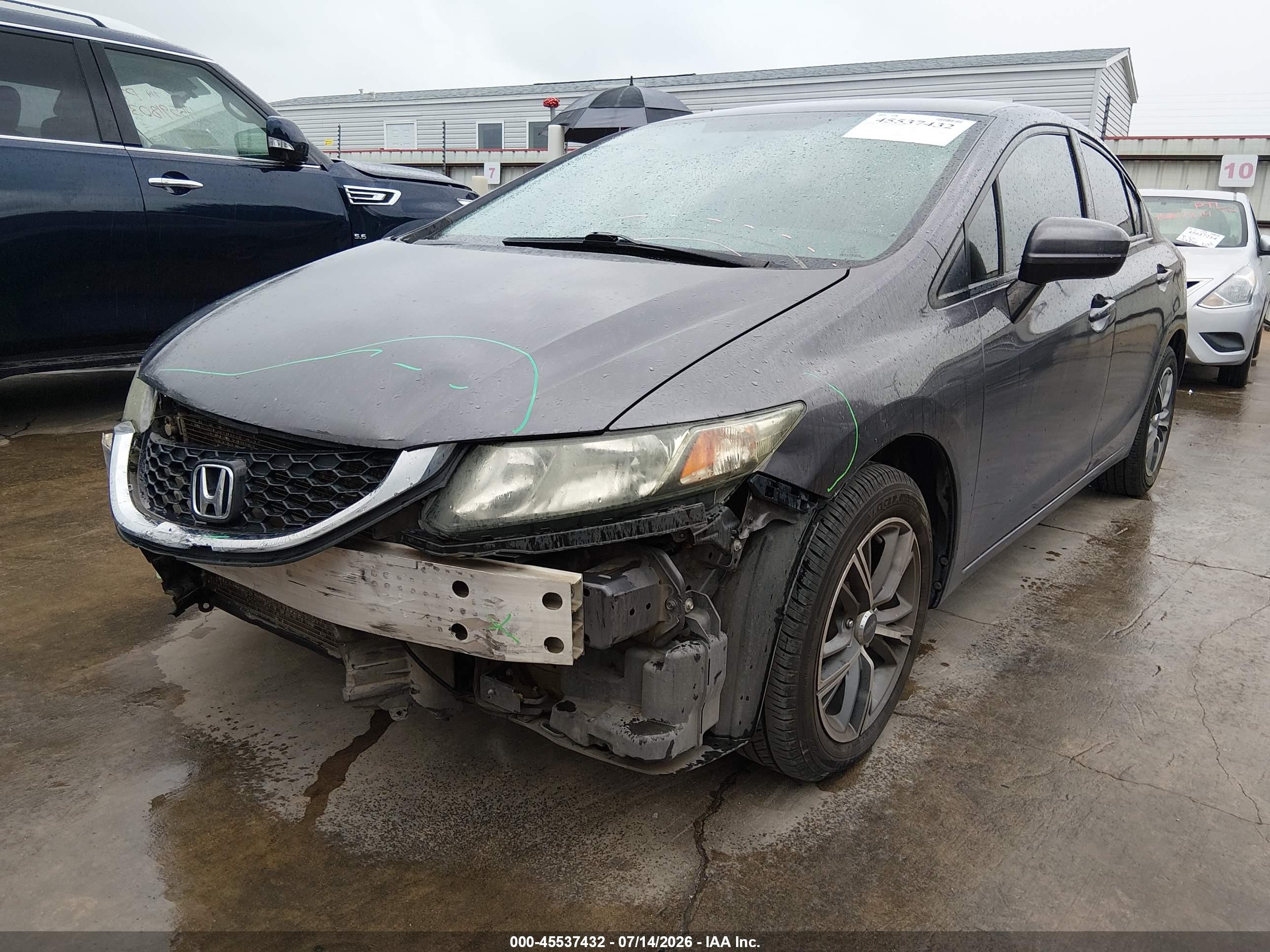 2014 Honda Civic Lx Gray vin: 2HGFB2F51EH533658