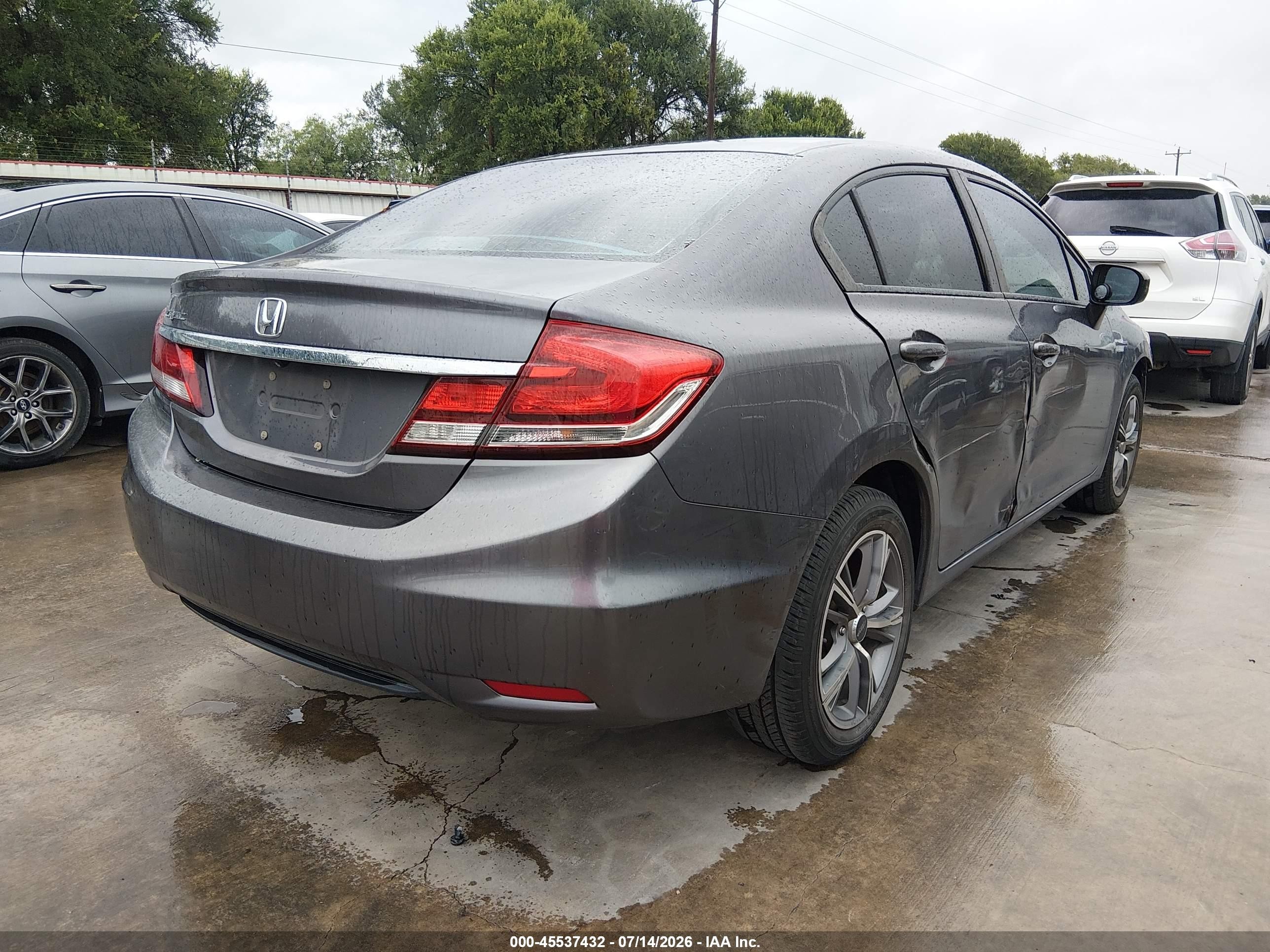 2014 Honda Civic Lx Gray vin: 2HGFB2F51EH533658