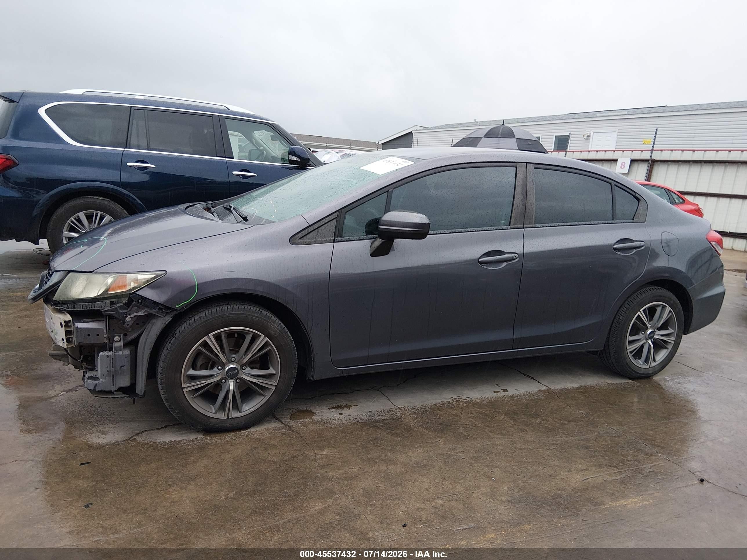 2014 Honda Civic Lx Gray vin: 2HGFB2F51EH533658