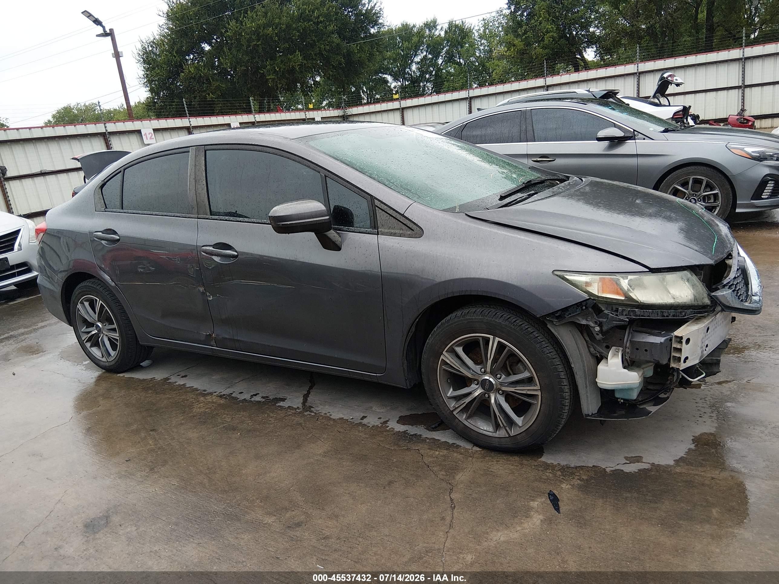 2014 Honda Civic Lx Gray vin: 2HGFB2F51EH533658
