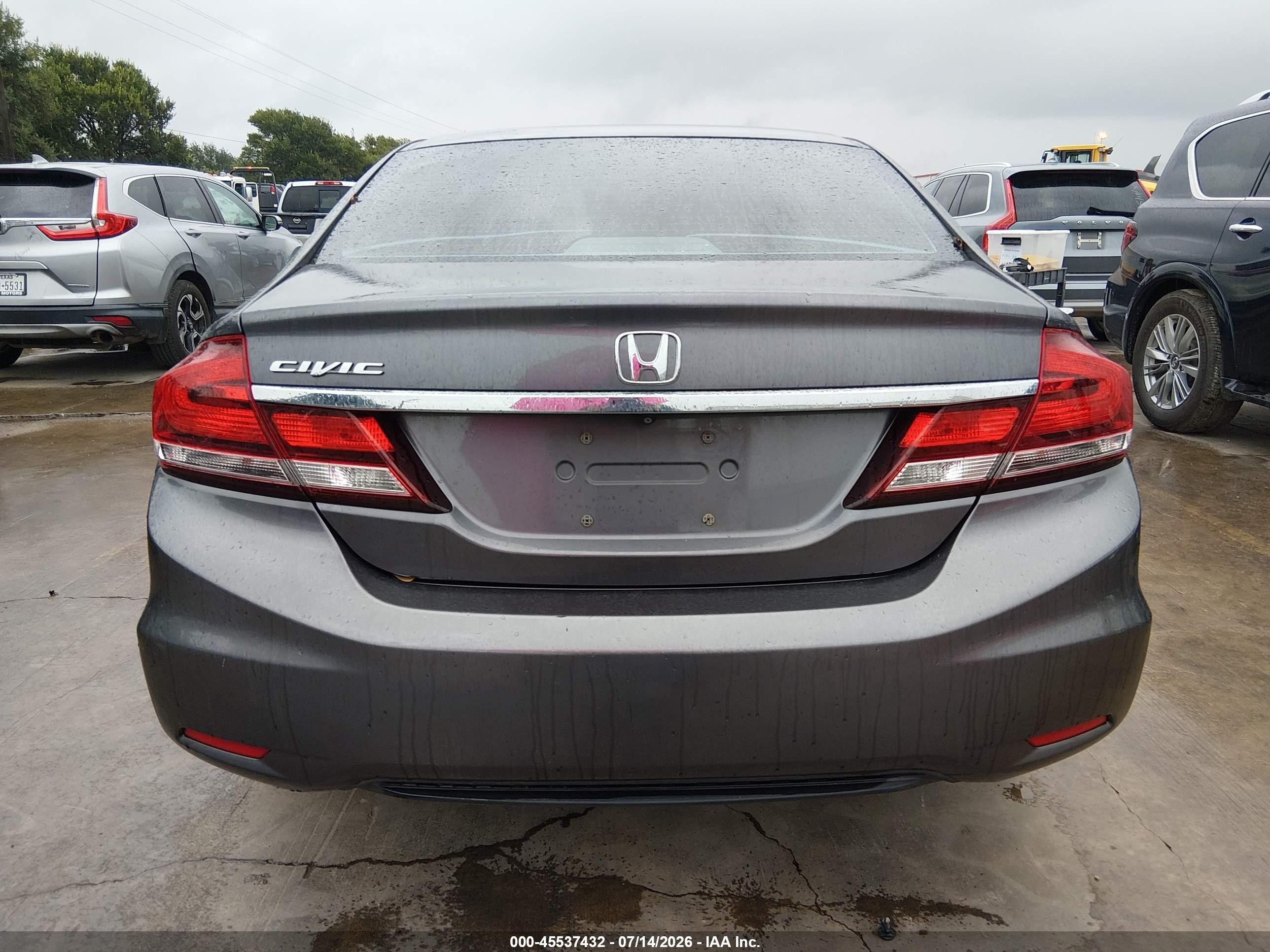 2014 Honda Civic Lx Gray vin: 2HGFB2F51EH533658