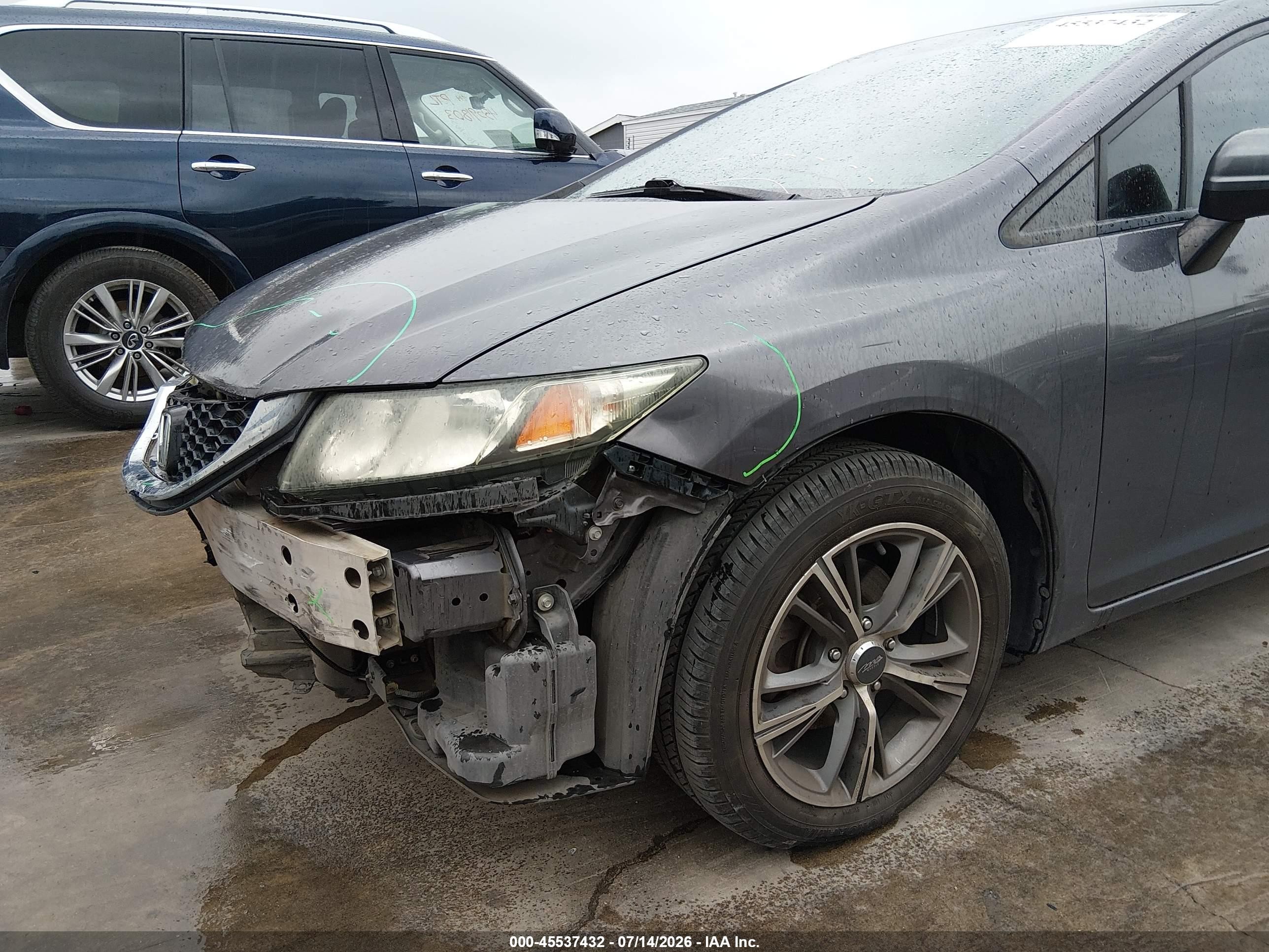 2014 Honda Civic Lx Gray vin: 2HGFB2F51EH533658