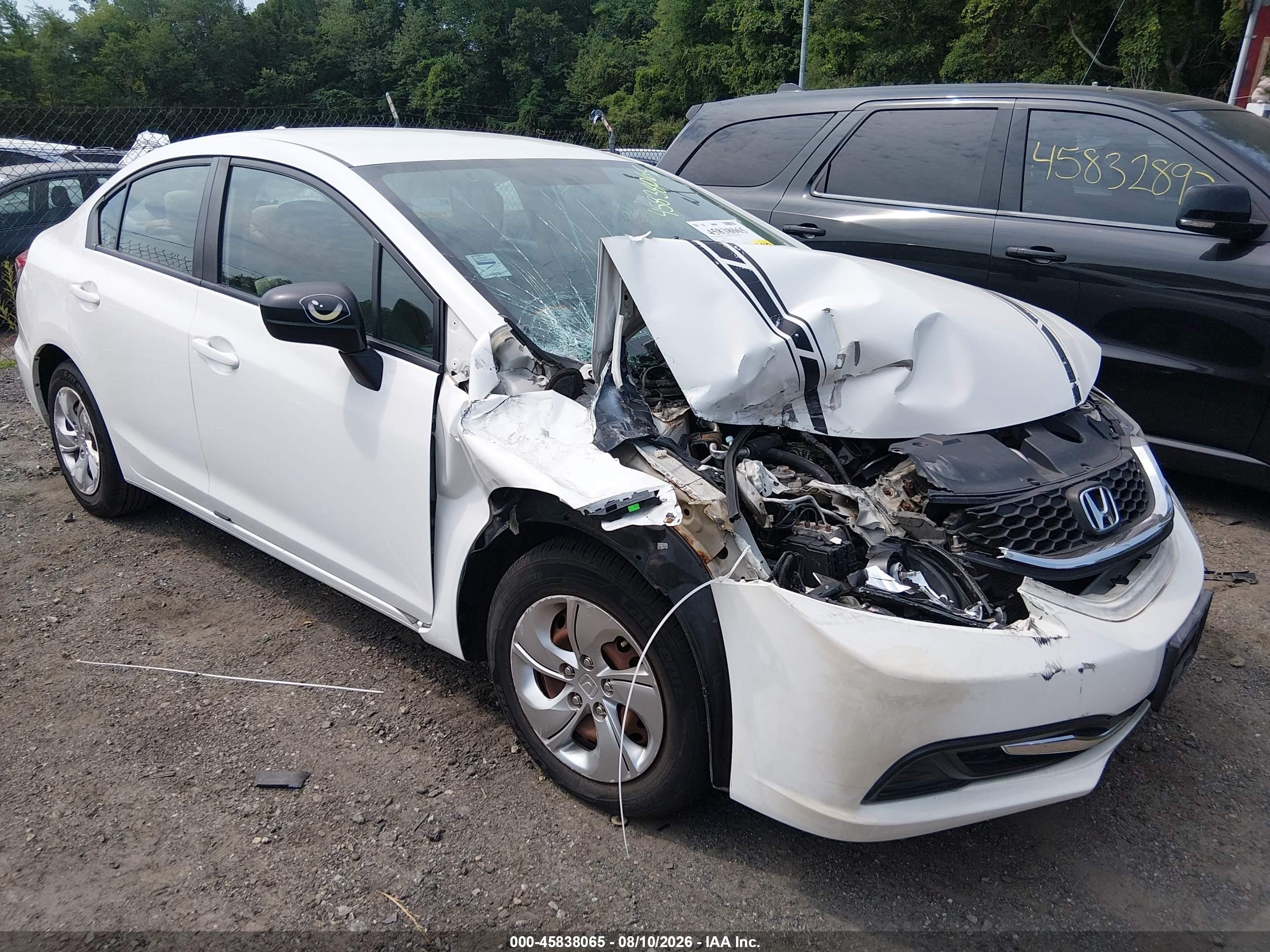 2014 Honda Civic Lx White vin: 2HGFB2F51EH540139