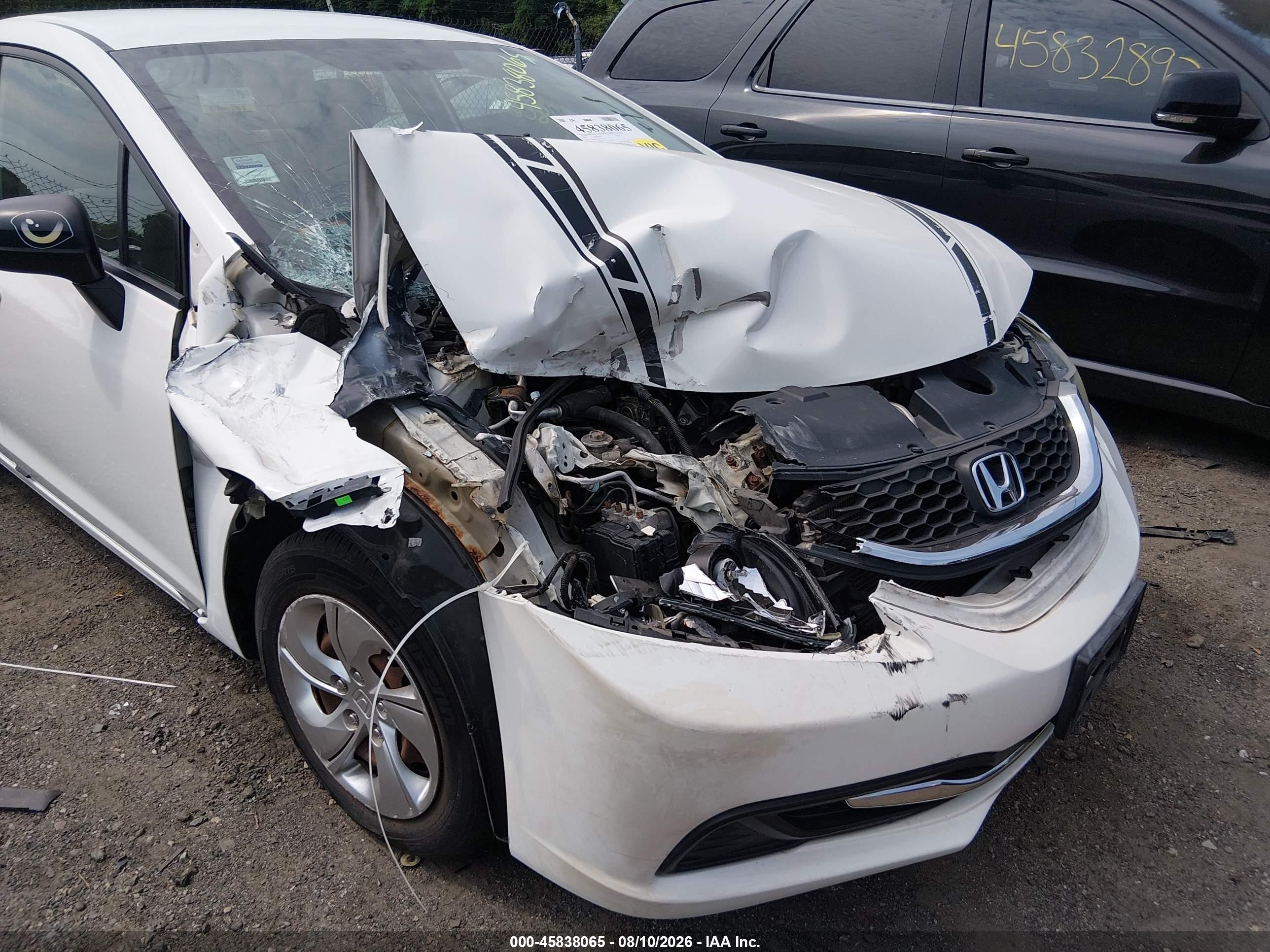 2014 Honda Civic Lx White vin: 2HGFB2F51EH540139