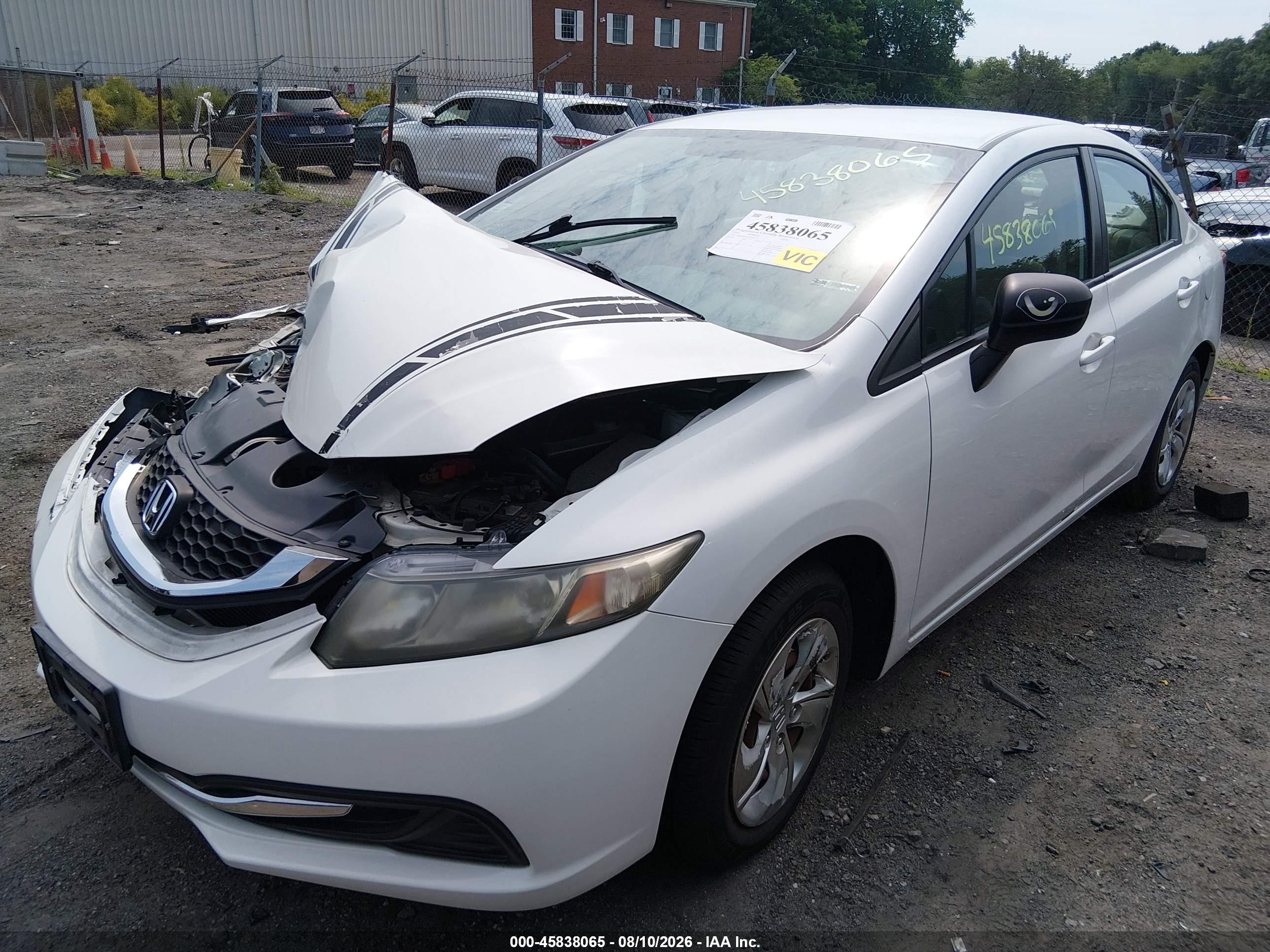 2014 Honda Civic Lx White vin: 2HGFB2F51EH540139