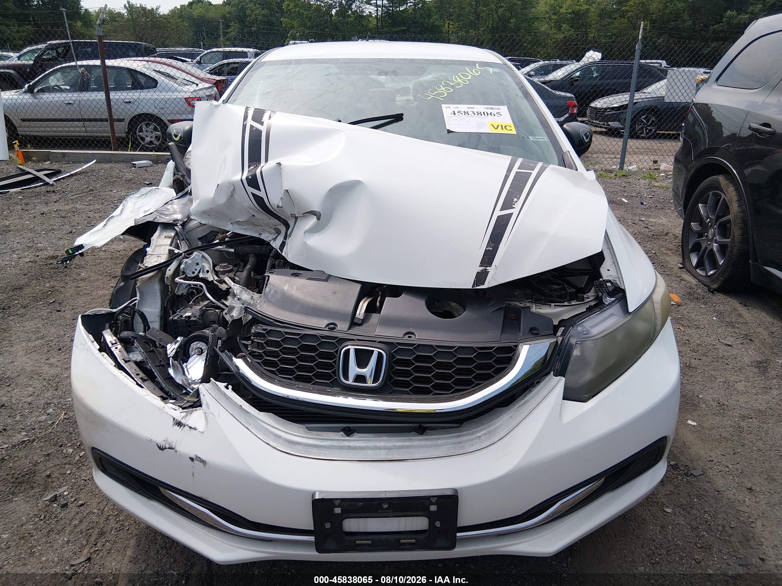 2014 Honda Civic Lx White vin: 2HGFB2F51EH540139