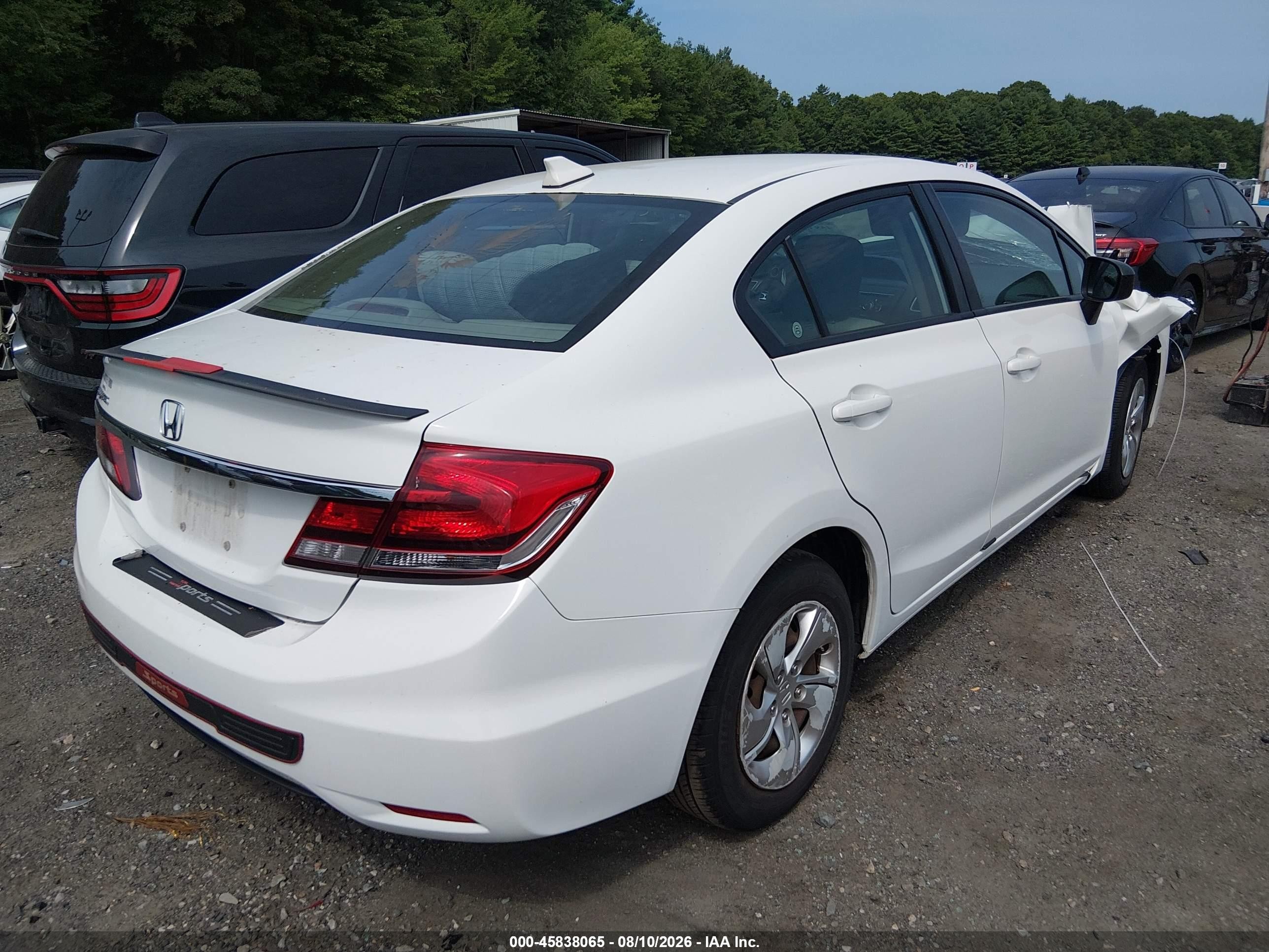 2014 Honda Civic Lx White vin: 2HGFB2F51EH540139