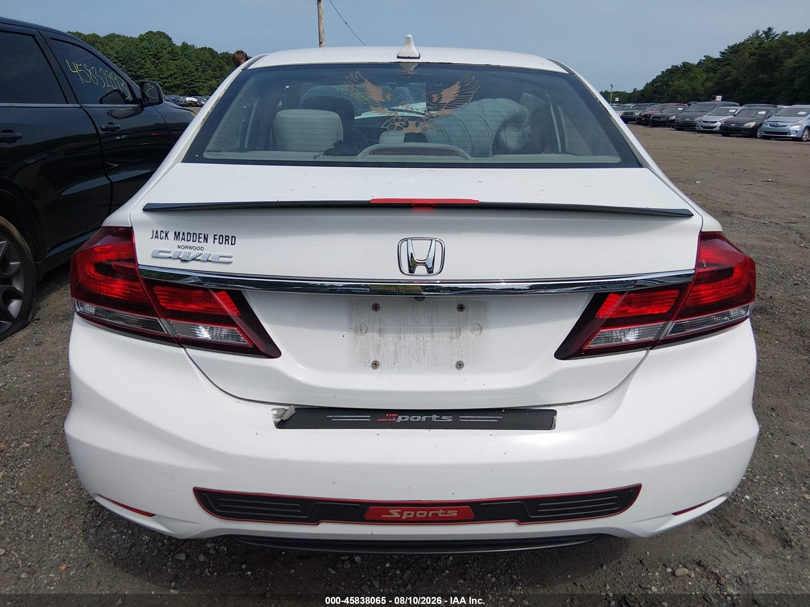 2014 Honda Civic Lx White vin: 2HGFB2F51EH540139