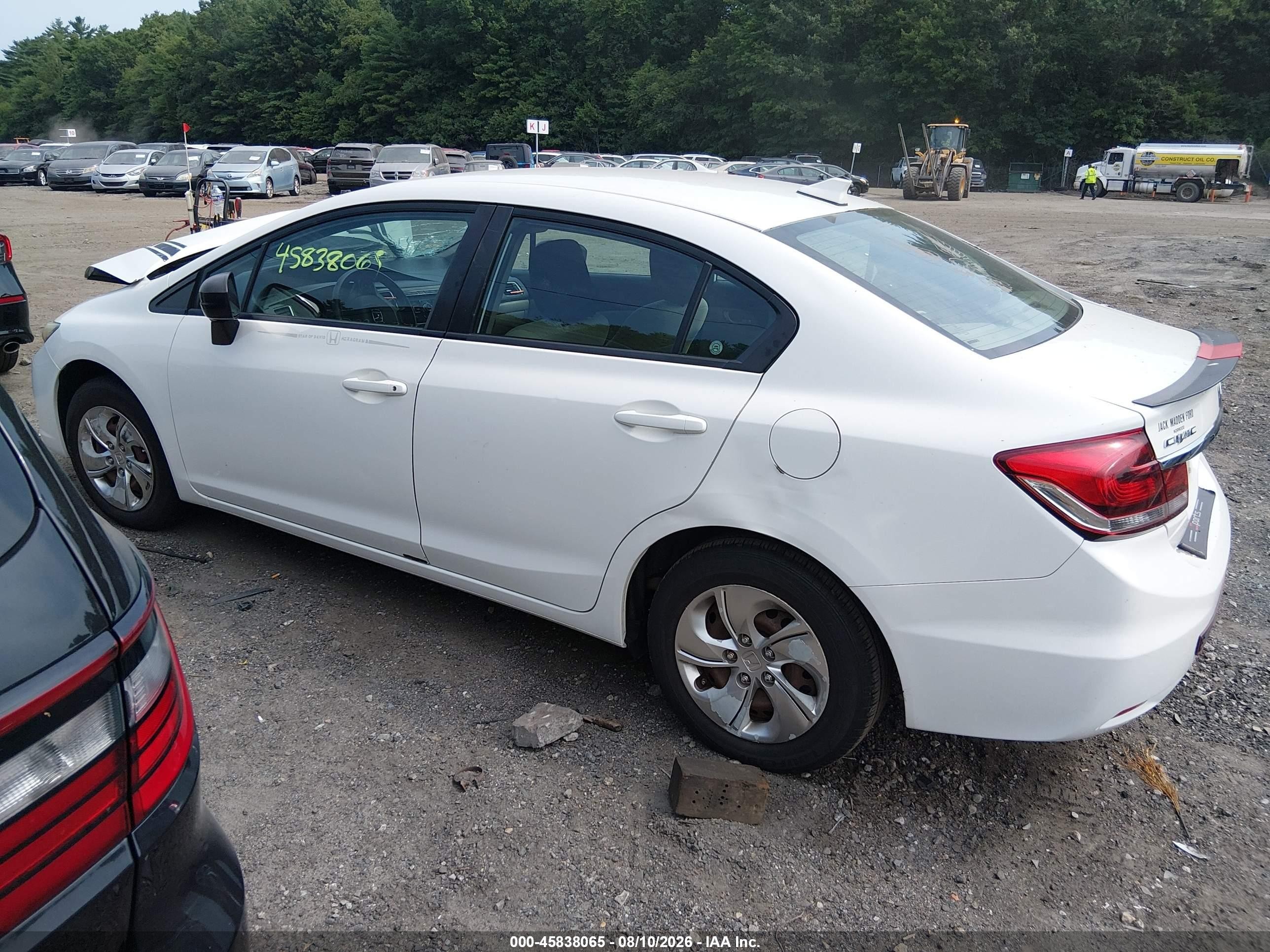 2014 Honda Civic Lx White vin: 2HGFB2F51EH540139