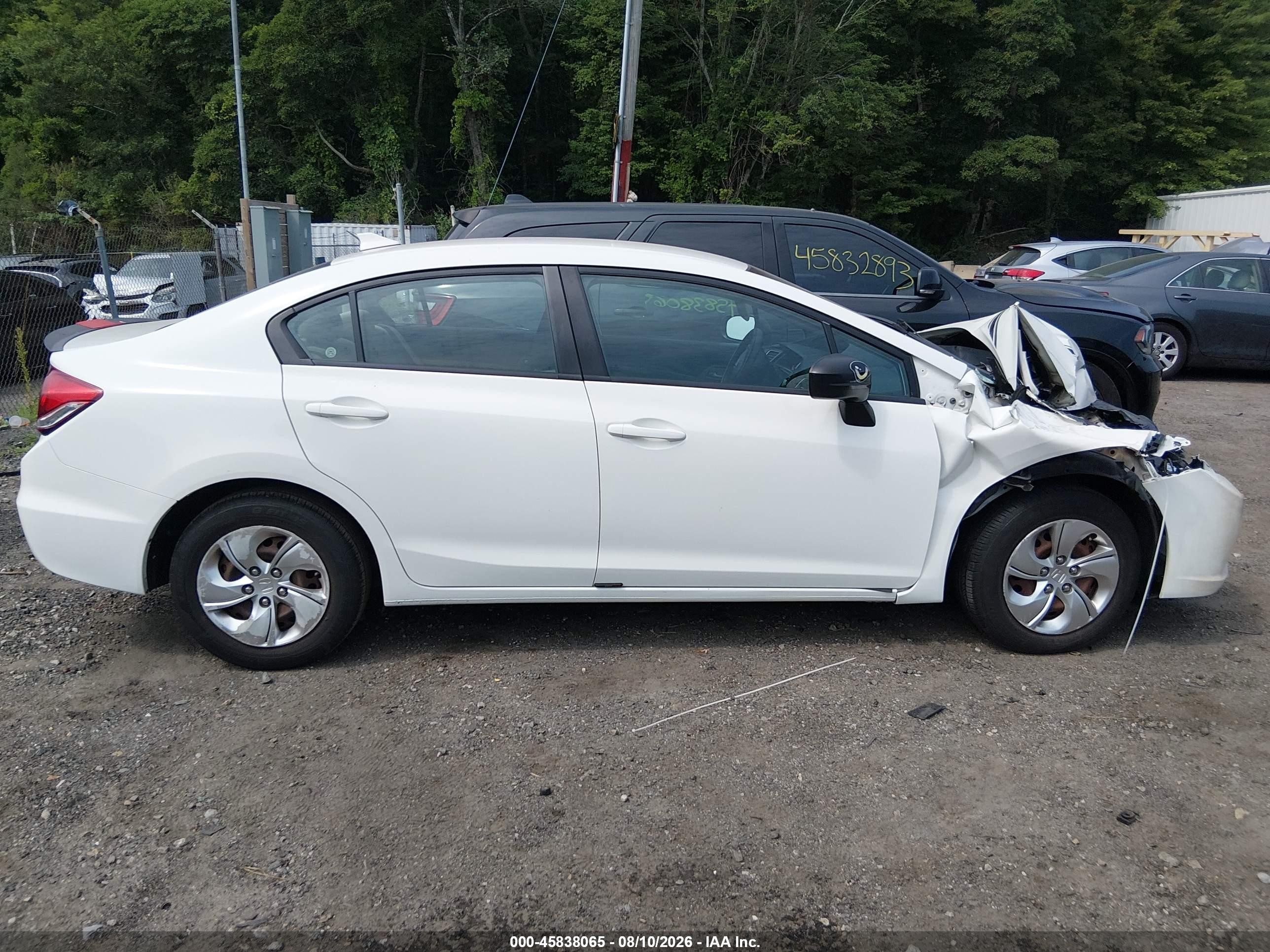 2014 Honda Civic Lx White vin: 2HGFB2F51EH540139