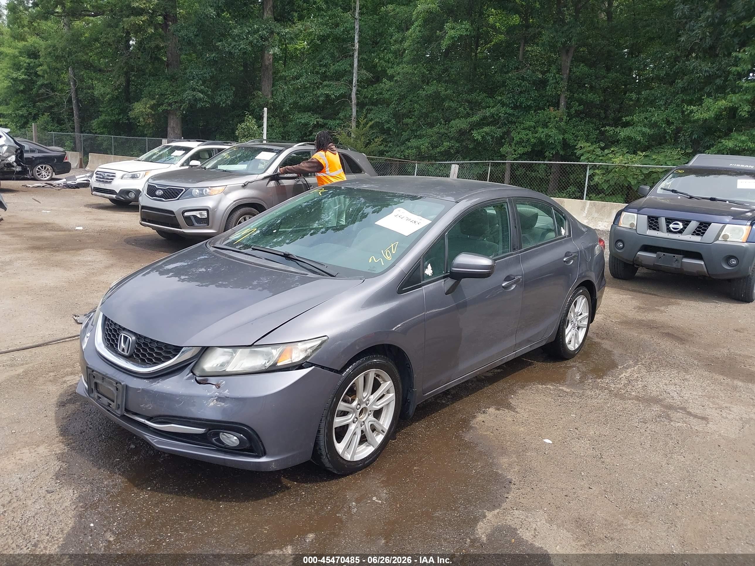 2014 Honda Civic Lx Gray vin: 2HGFB2F51EH541968