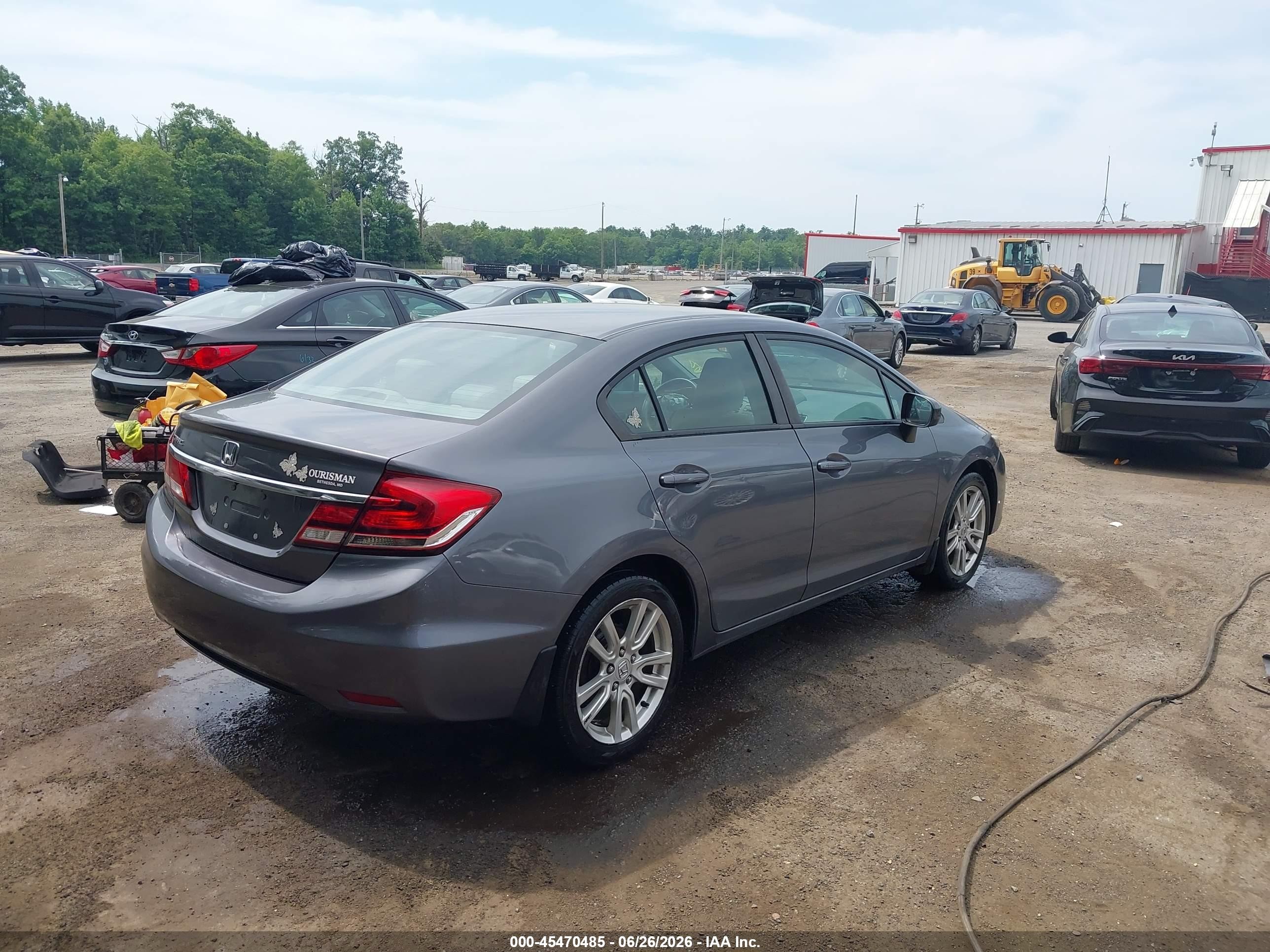 2014 Honda Civic Lx Gray vin: 2HGFB2F51EH541968