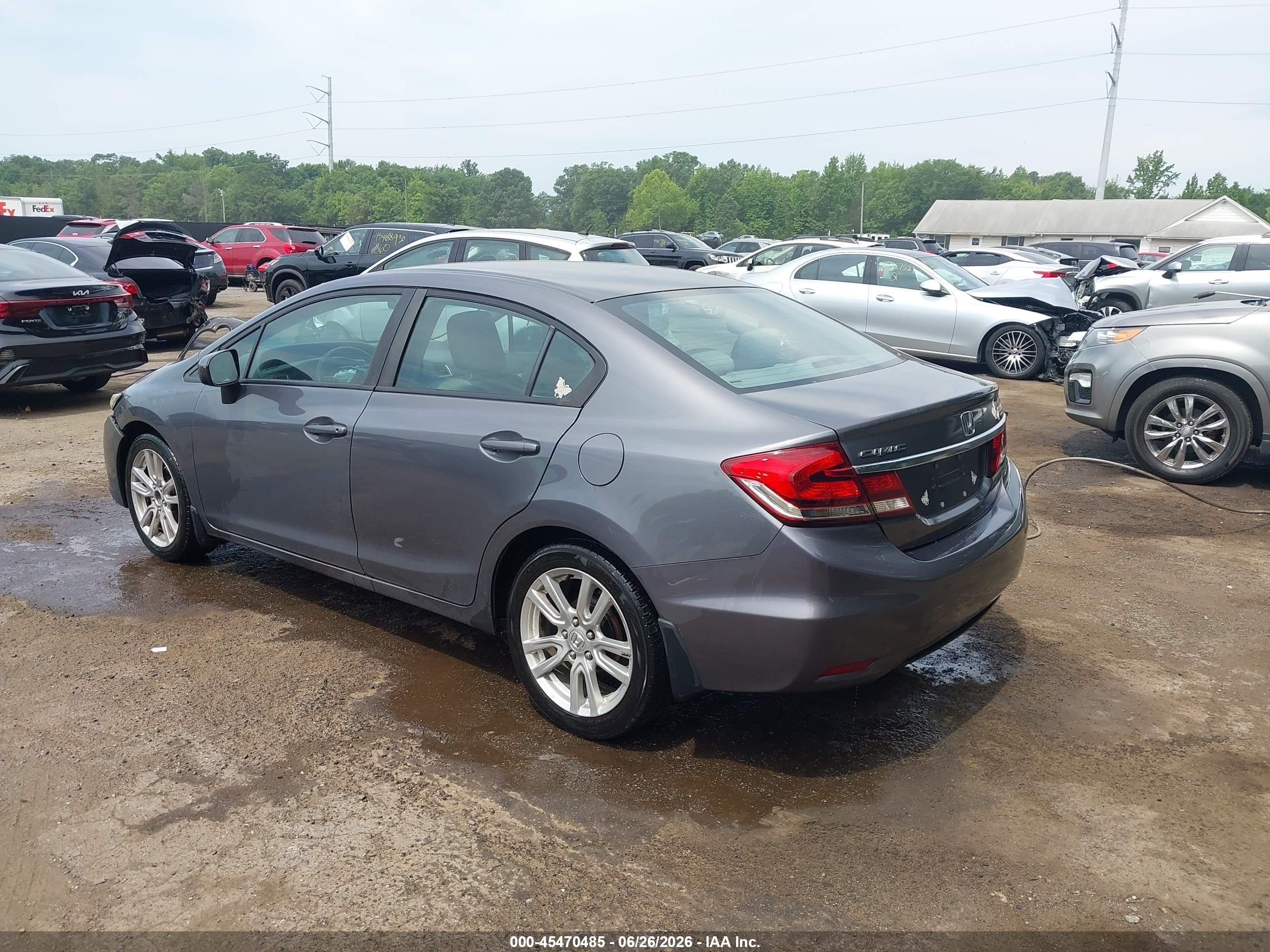 2014 Honda Civic Lx Gray vin: 2HGFB2F51EH541968