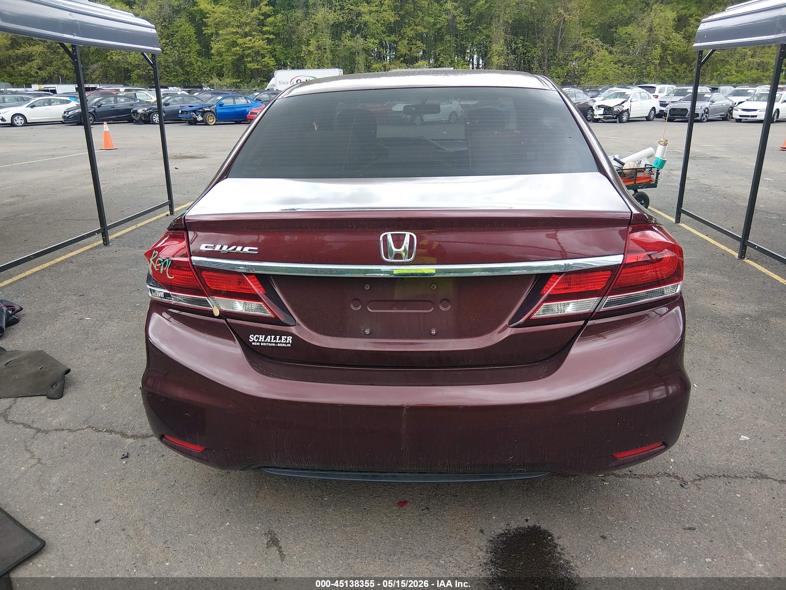 2014 Honda Civic Lx Burgundy vin: 2HGFB2F51EH543106