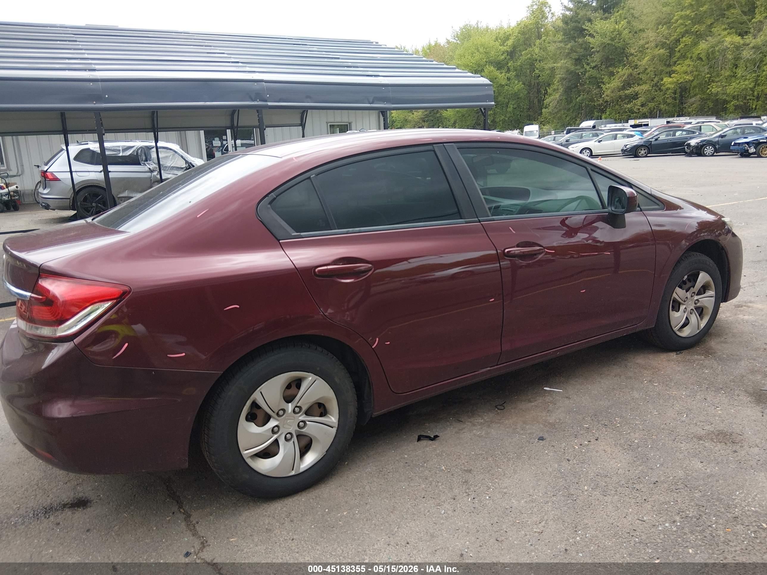 2014 Honda Civic Lx Burgundy vin: 2HGFB2F51EH543106