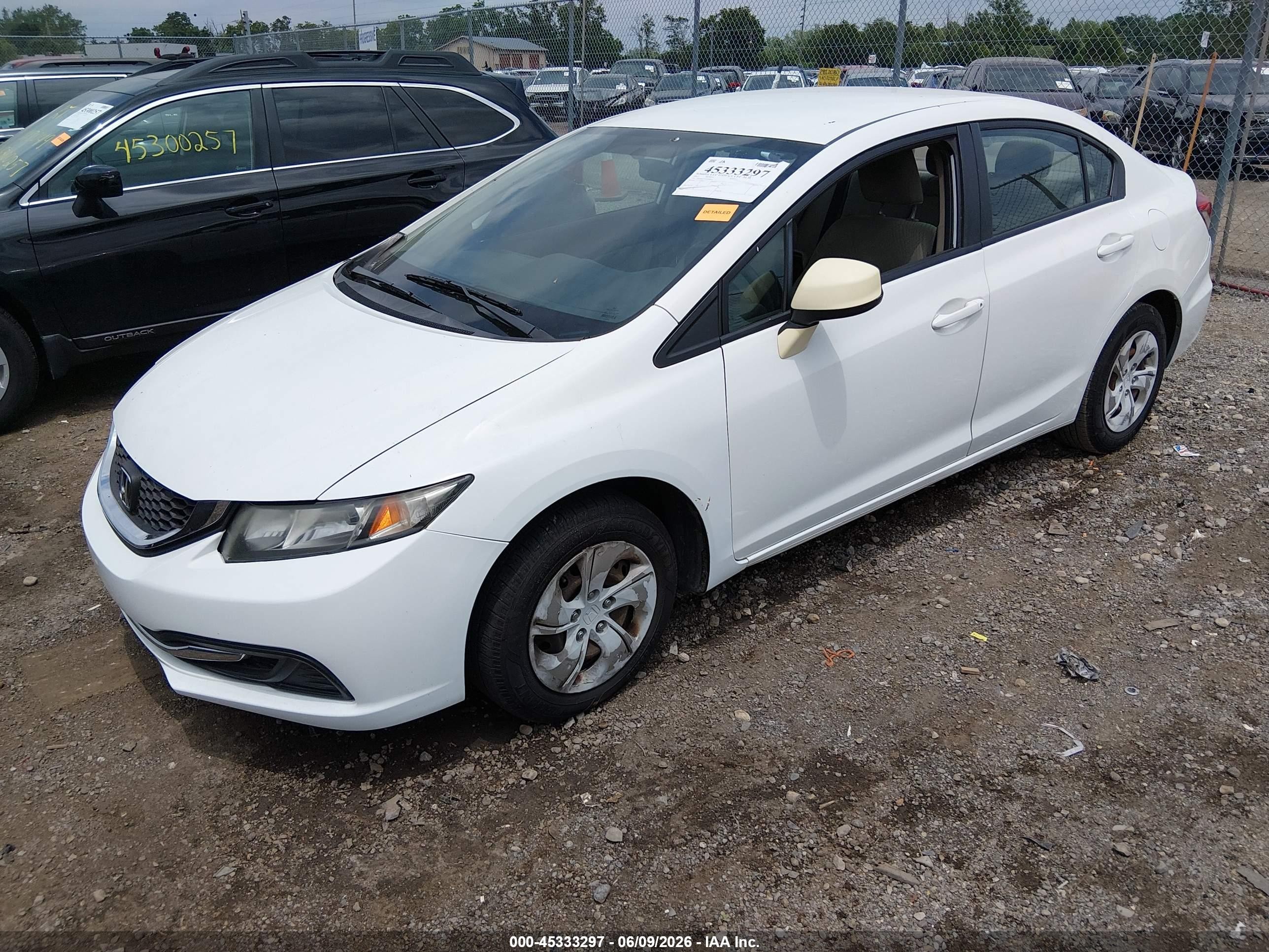 2015 Honda Civic Lx White vin: 2HGFB2F51FH509524
