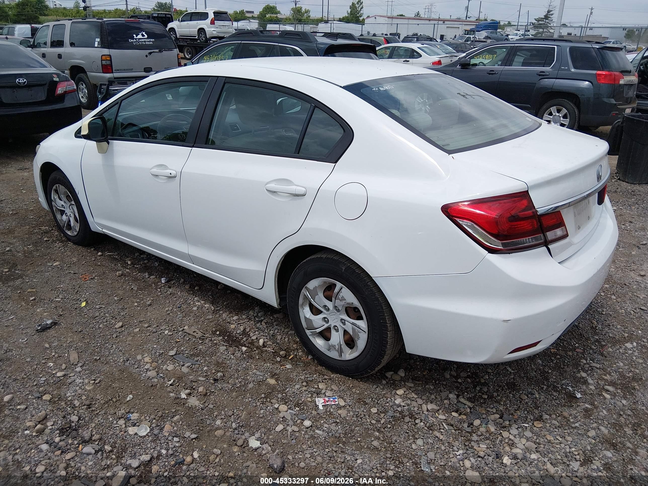 2015 Honda Civic Lx White vin: 2HGFB2F51FH509524