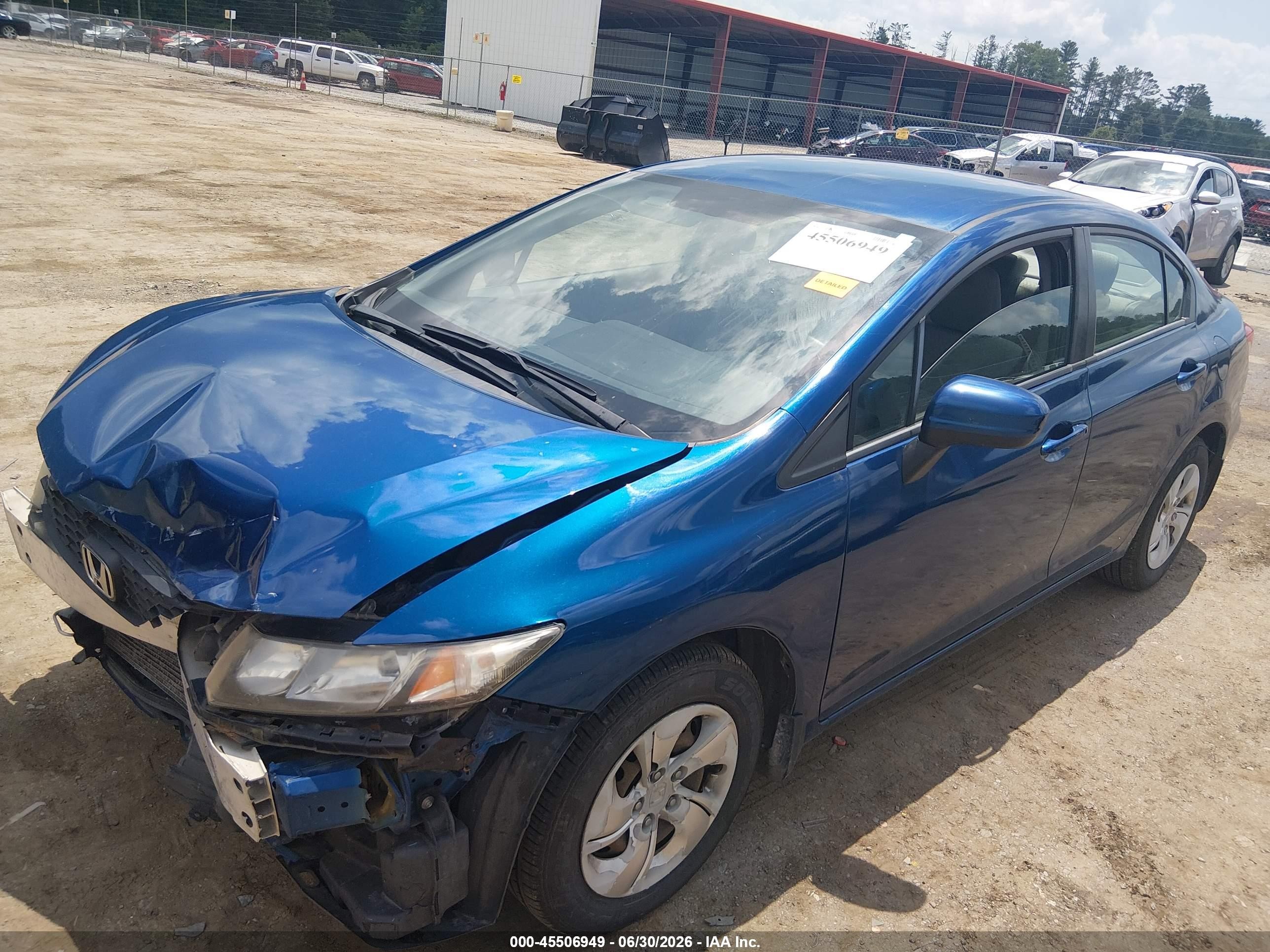2015 Honda Civic Lx Blue vin: 2HGFB2F51FH553300