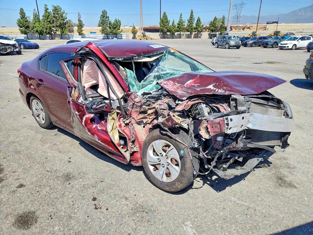 2015 Honda Civic Lx Burgundy vin: 2HGFB2F51FH567164