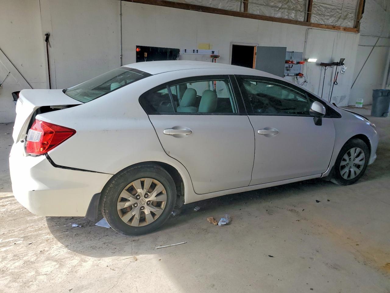 2012 Honda Civic Lx White vin: 2HGFB2F52CH326421