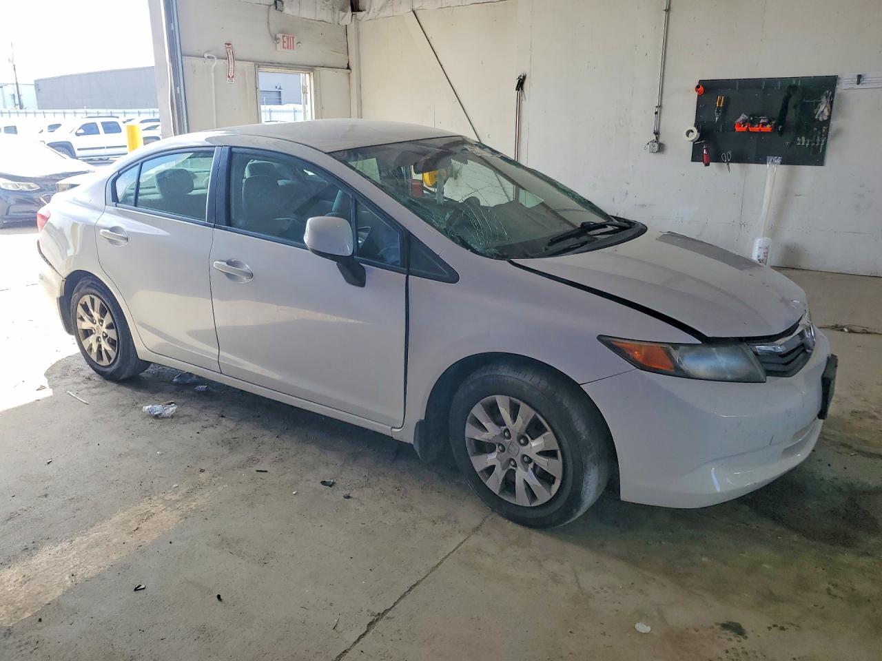 2012 Honda Civic Lx White vin: 2HGFB2F52CH326421