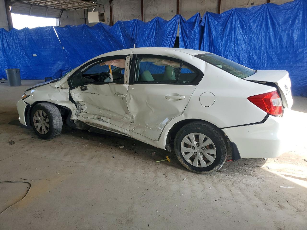 2012 Honda Civic Lx White vin: 2HGFB2F52CH326421