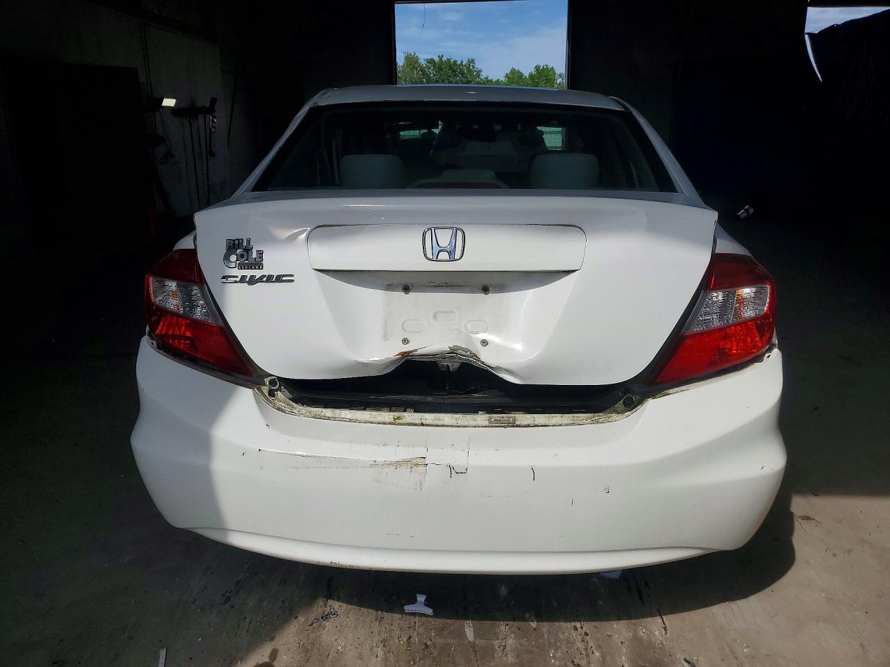 2012 Honda Civic Lx White vin: 2HGFB2F52CH326421