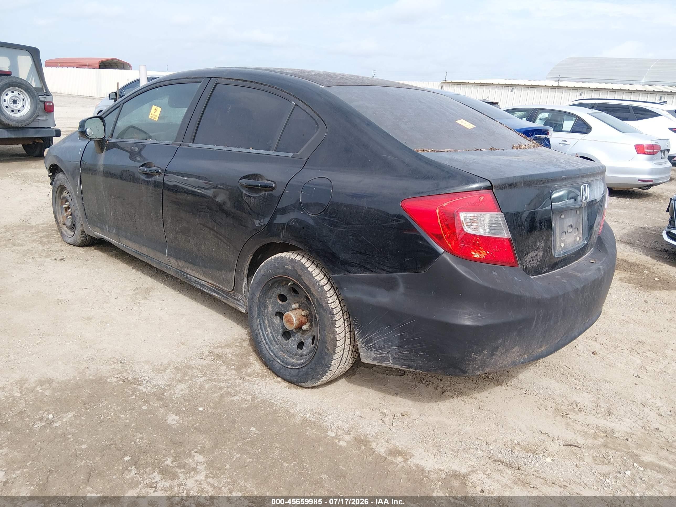 2012 Honda Civic Lx Черный vin: 2HGFB2F52CH333076