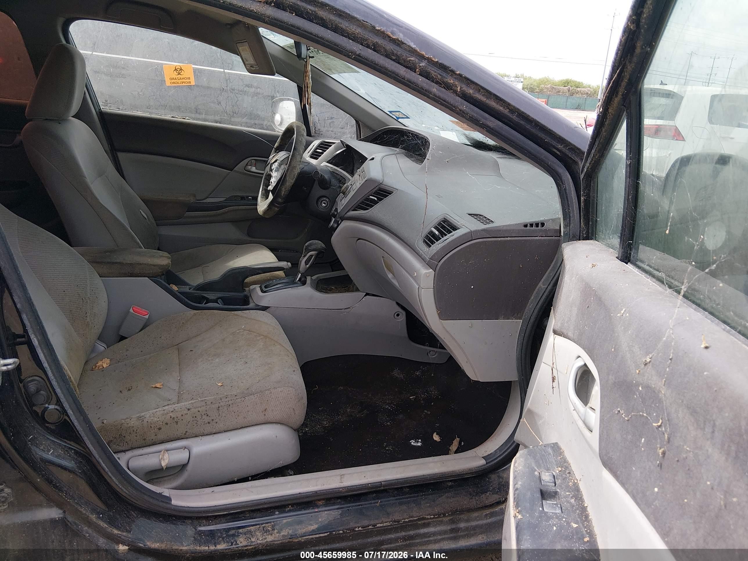 2012 Honda Civic Lx Черный vin: 2HGFB2F52CH333076
