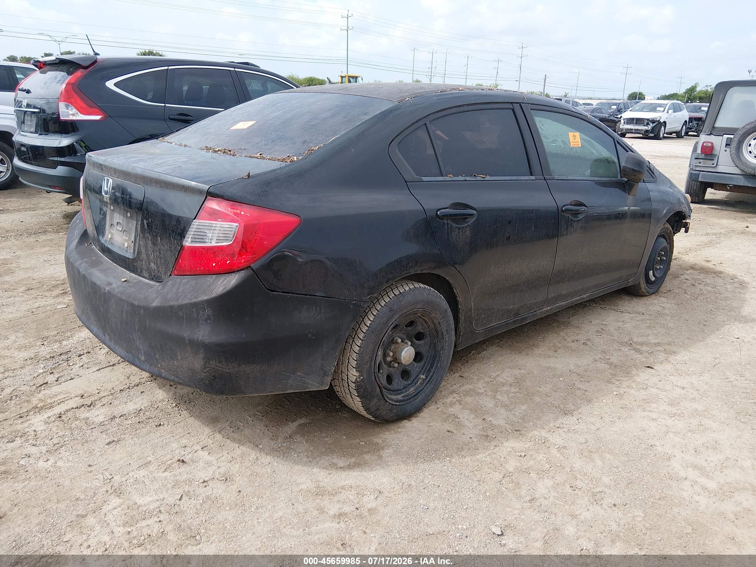 2012 Honda Civic Lx Черный vin: 2HGFB2F52CH333076