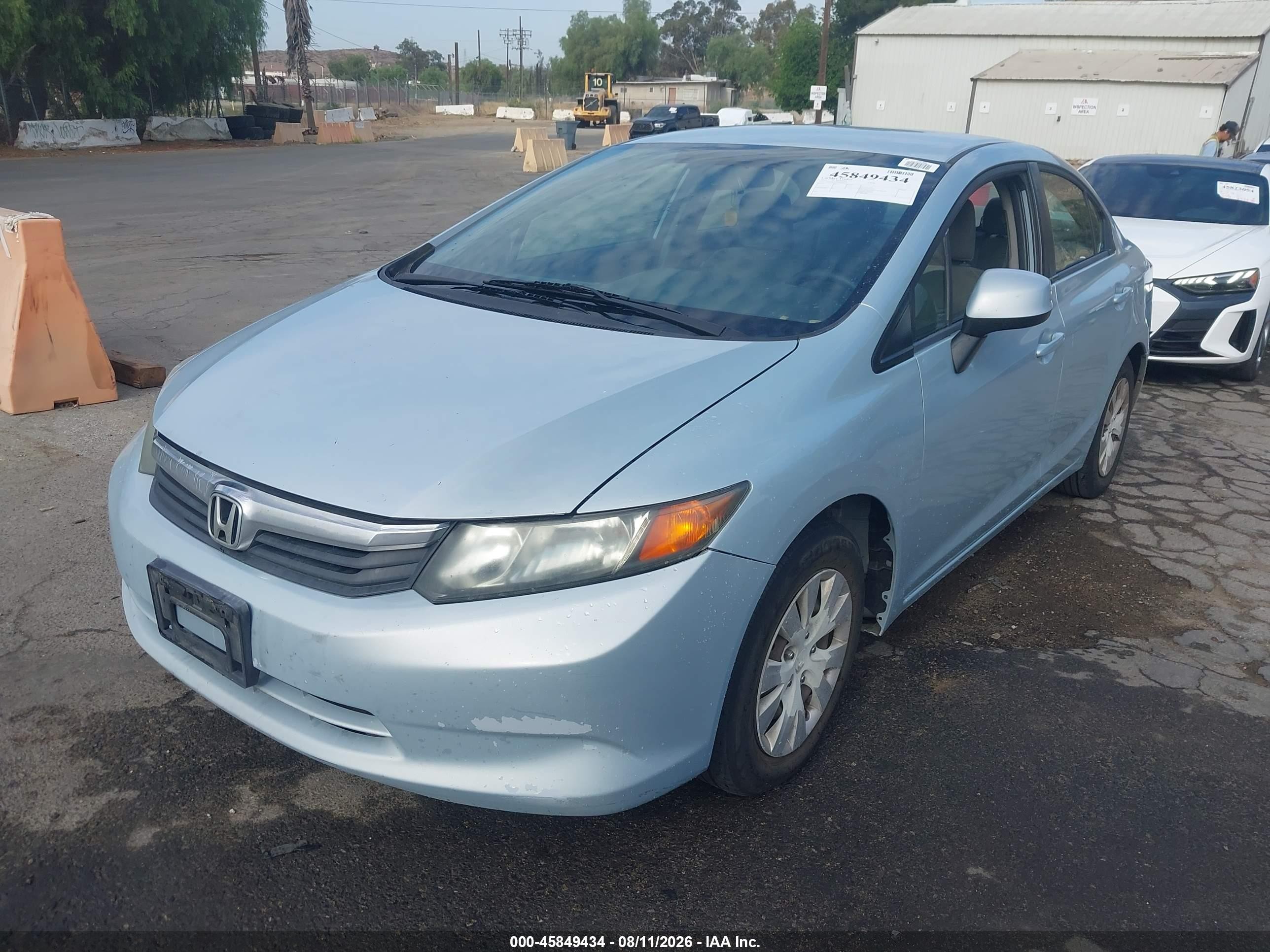 2012 Honda Civic Lx Blue vin: 2HGFB2F52CH509916